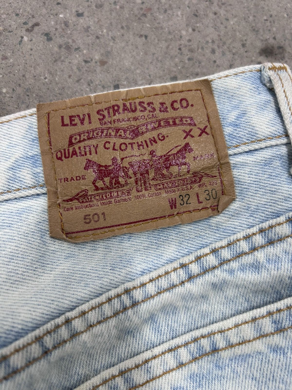Levi's Vintage 90s Light Wash 501 Denim Jeans Size US 30 / EU 46 - 7 Thumbnail