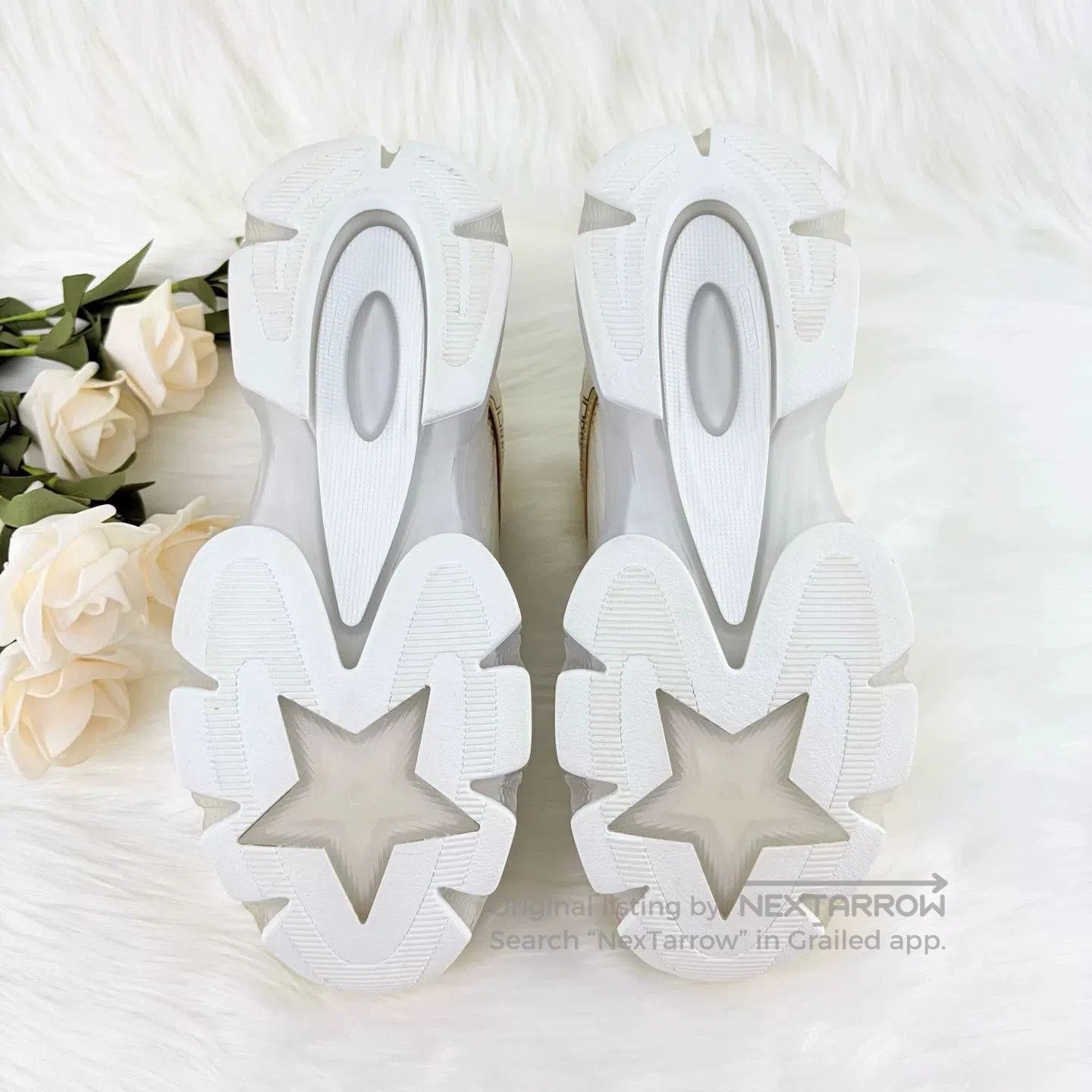 Dior Dior Vibe White Gold Monogram Sneakers. Size US 5 / IT 35 - 9 Thumbnail