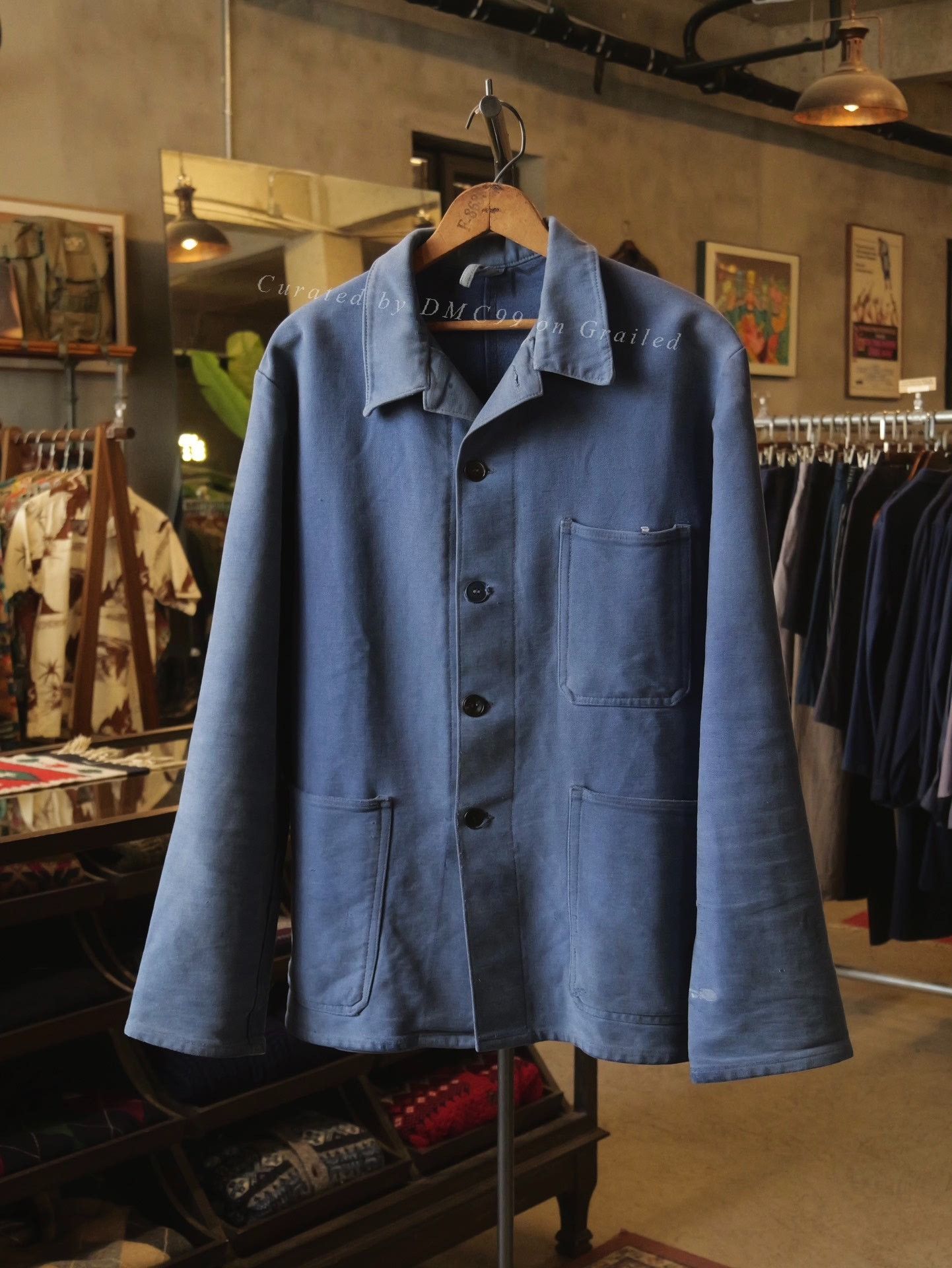Vintage 60s-70s French Workwear Three-Pocket Jacket Size US L / EU 52-54 / 3 - 1 Thumbnail