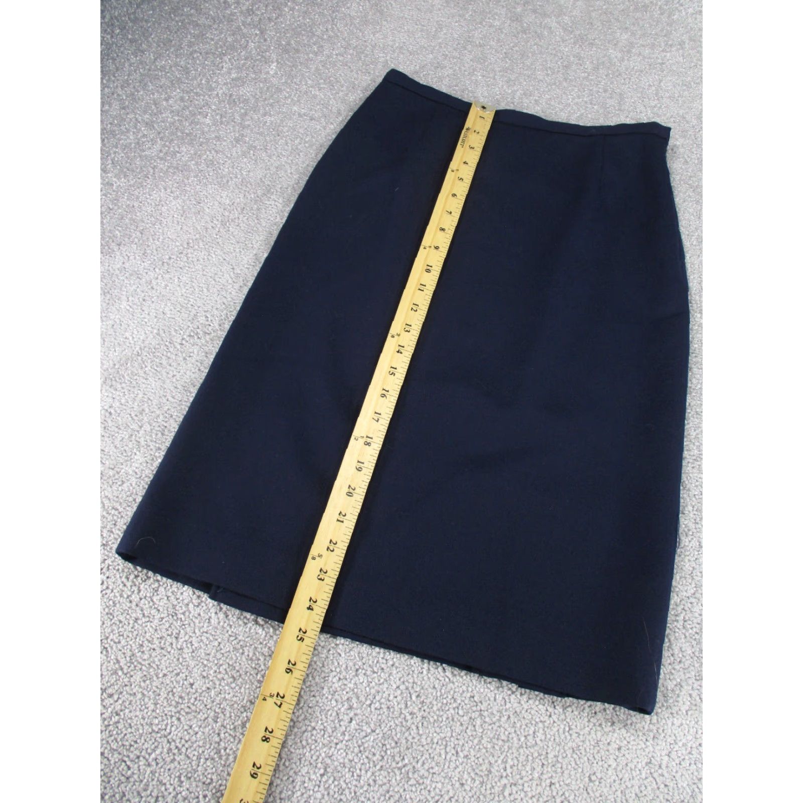 Pendleton Pendleton Skirt Womens 2 Petite Navy Blue Virgin Wool Midi Zipper Size 26" / US 2 / IT 38 - 4 Thumbnail