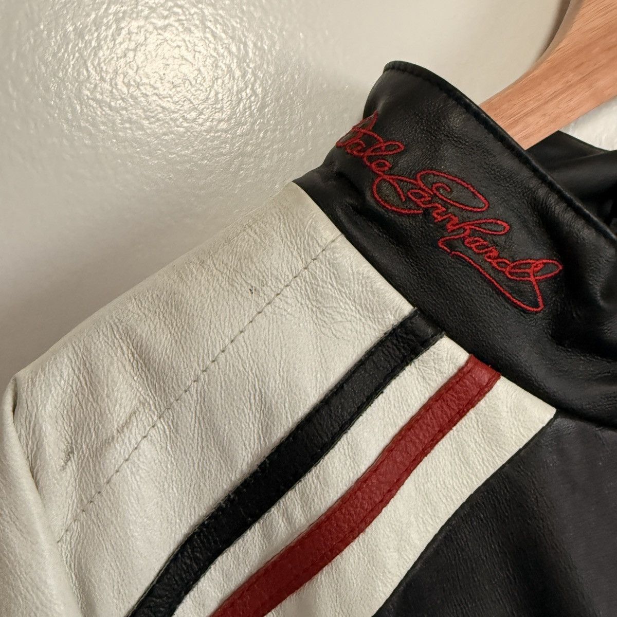 NASCAR Vintage Dale Eranhardt Leather Jacket Size US XL / EU 56 / 4 - 5 Thumbnail