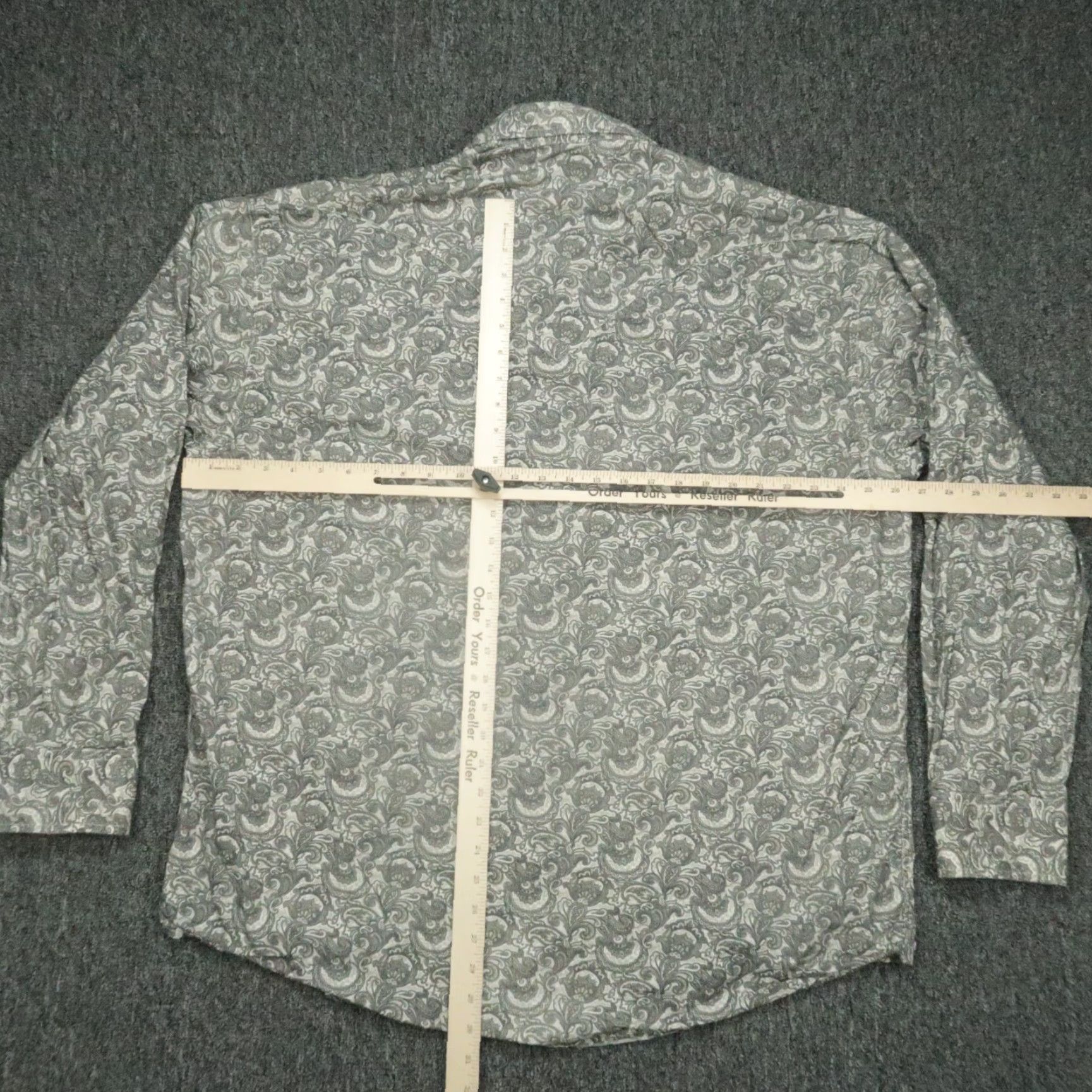 Stetson Stetson Shirt Mens 2XL Gray Paisley Pearl Snap Western Long Sleeve Button-Up Size US XXL / EU 58 / 5 - 6 Thumbnail
