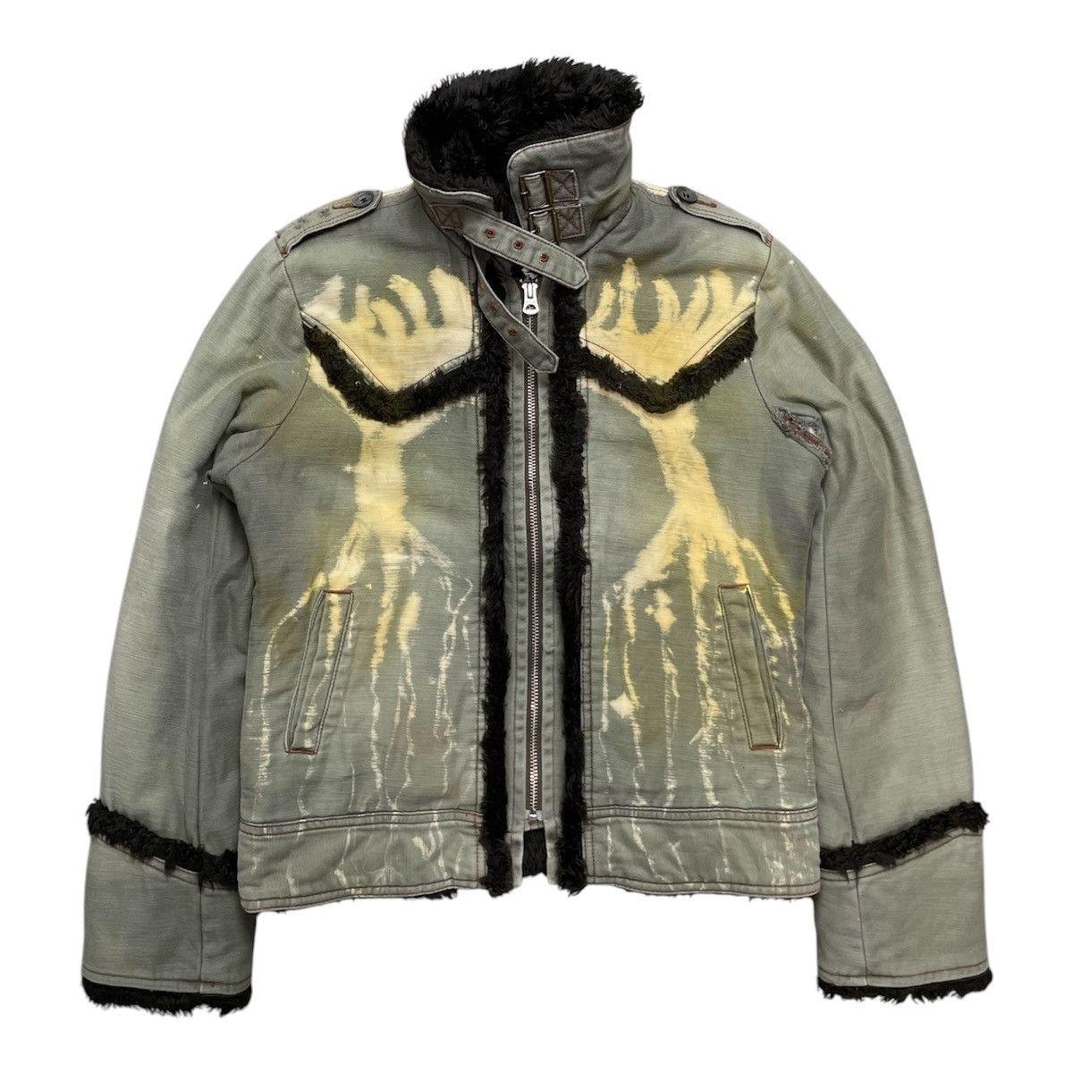 20471120 2000s MISS 503 GOA STYLE Avant-Garde FAUXFUR JACKET Size US M / EU 48-50 / 2 - 3 Thumbnail