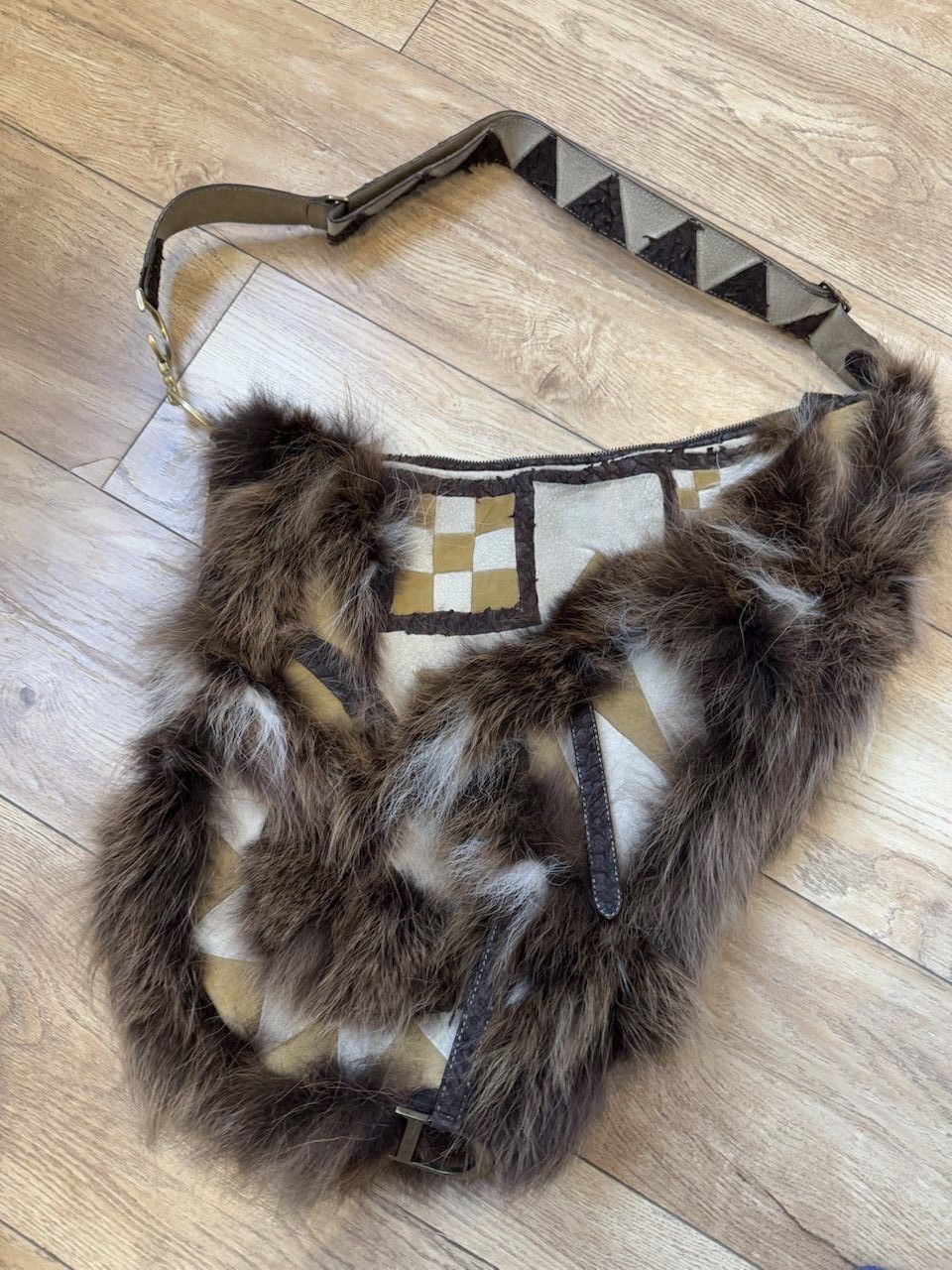 Dior Dior by John Galliano Runway FW02 Oversized Fur Saddle Bag Size ONE SIZE - 9 Thumbnail