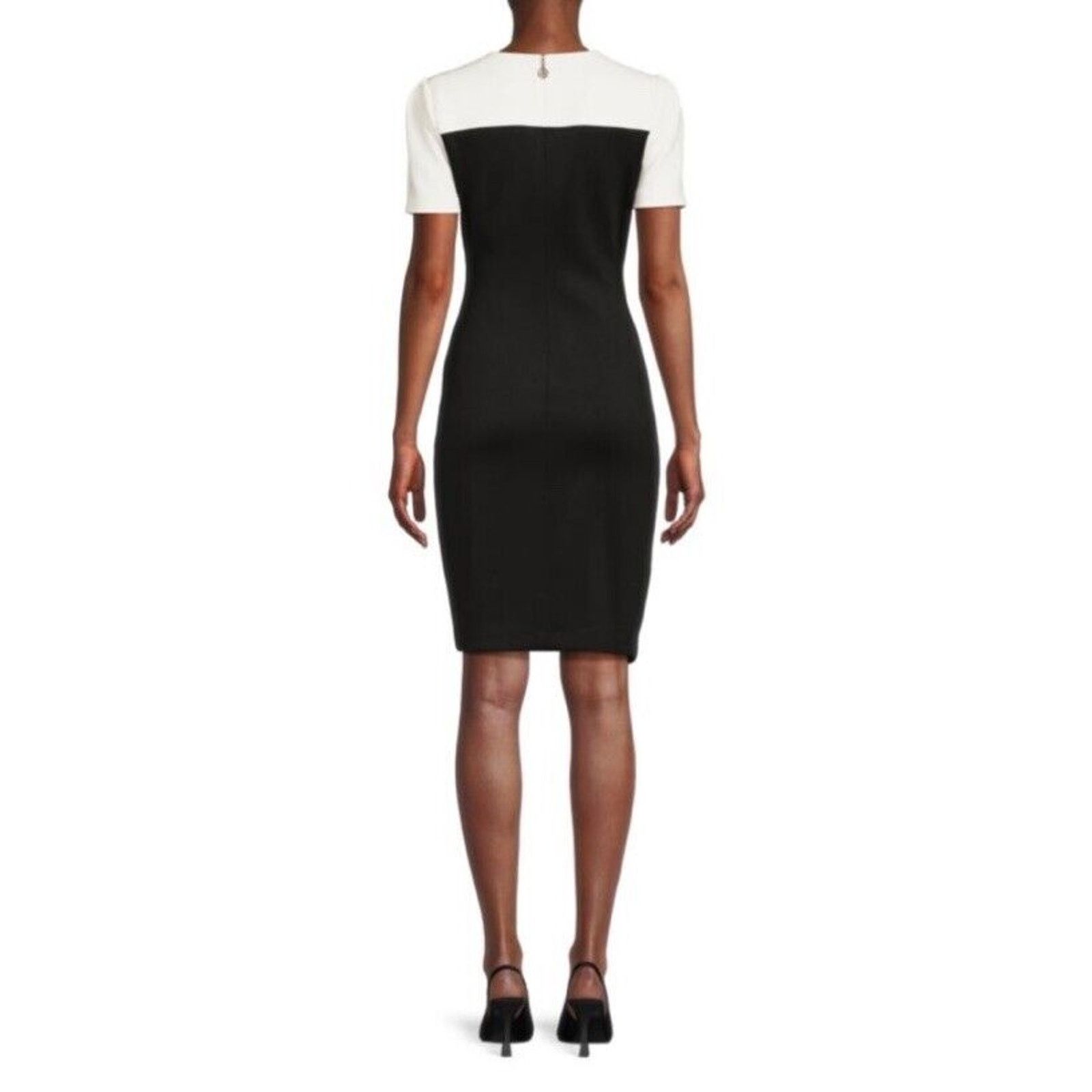 Tommy Hilfiger Tommy Hilfiger Scuba Crepe Structured Dress Black Ivory 6 Size M / US 6-8 / IT 42-44 - 2 Thumbnail
