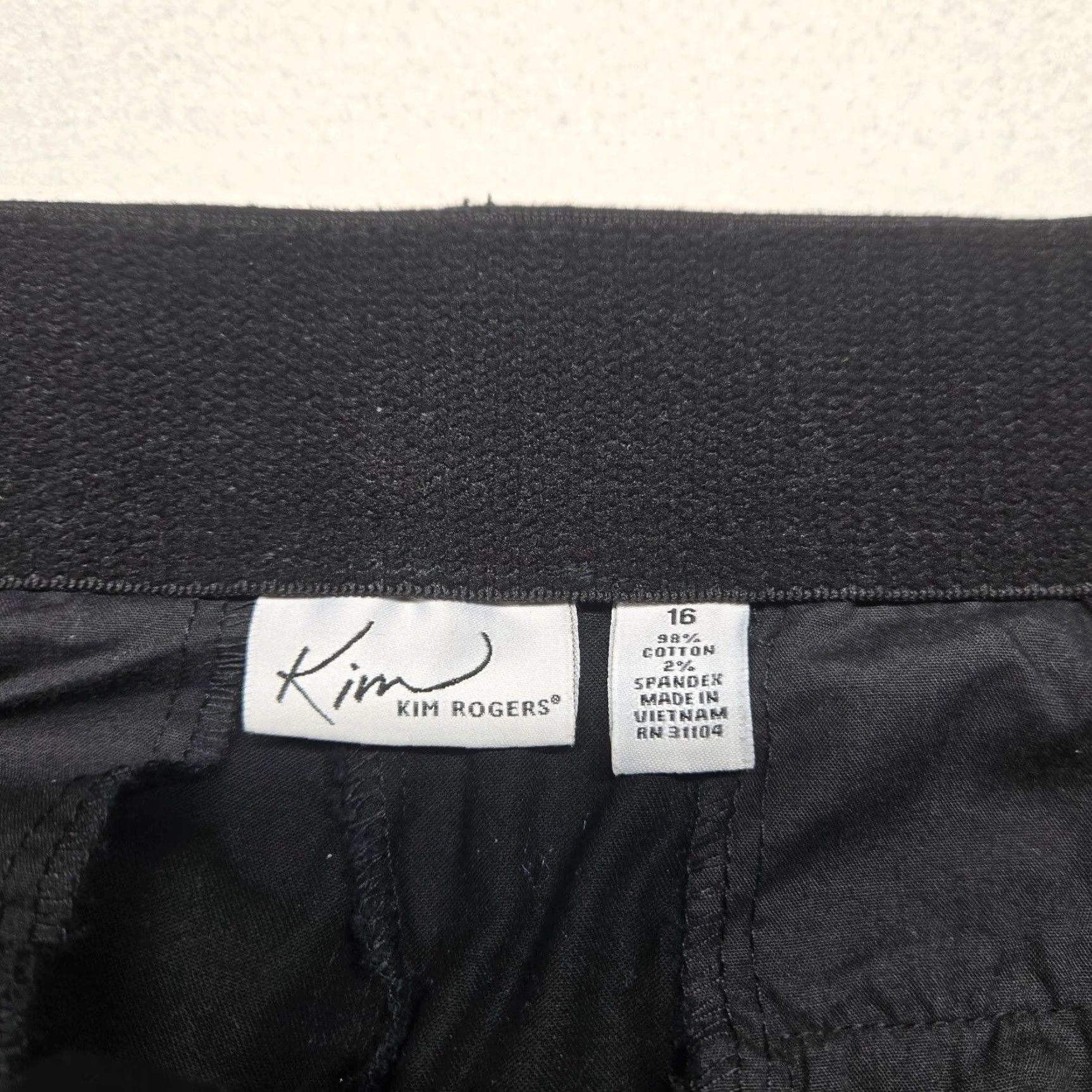 Vintage Kim Rogers Pants Dress Black 16 Adult Women Straight Front Belted Regular 16" Black Polyester Blend N/A Size 38" / US 16 / IT 52 - 3 Thumbnail
