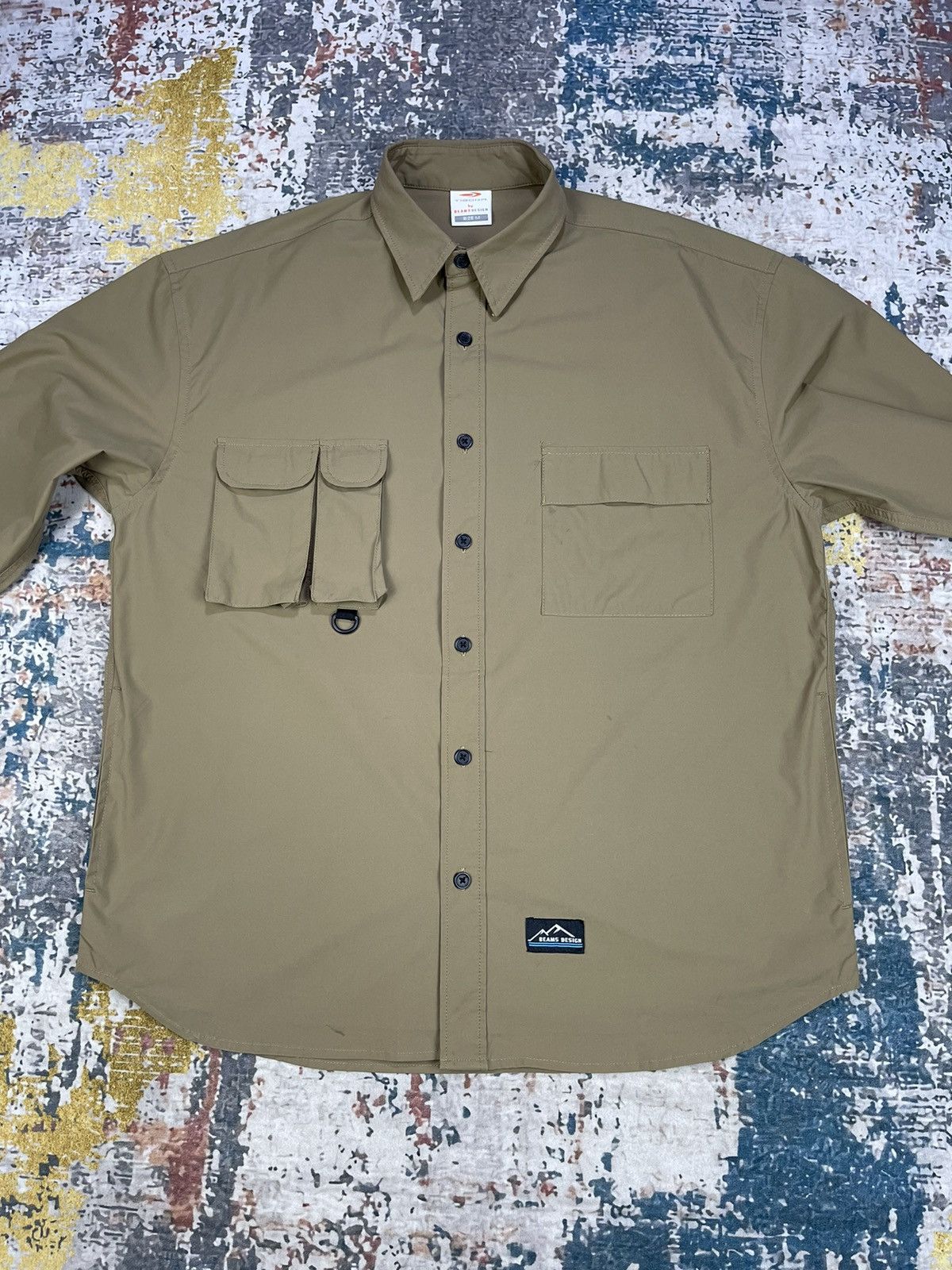 Beams Plus Tigora x Beams Design Khaki Boxy Silhouette Outdoor Shirt Size US M / EU 48-50 / 2 - 3 Thumbnail