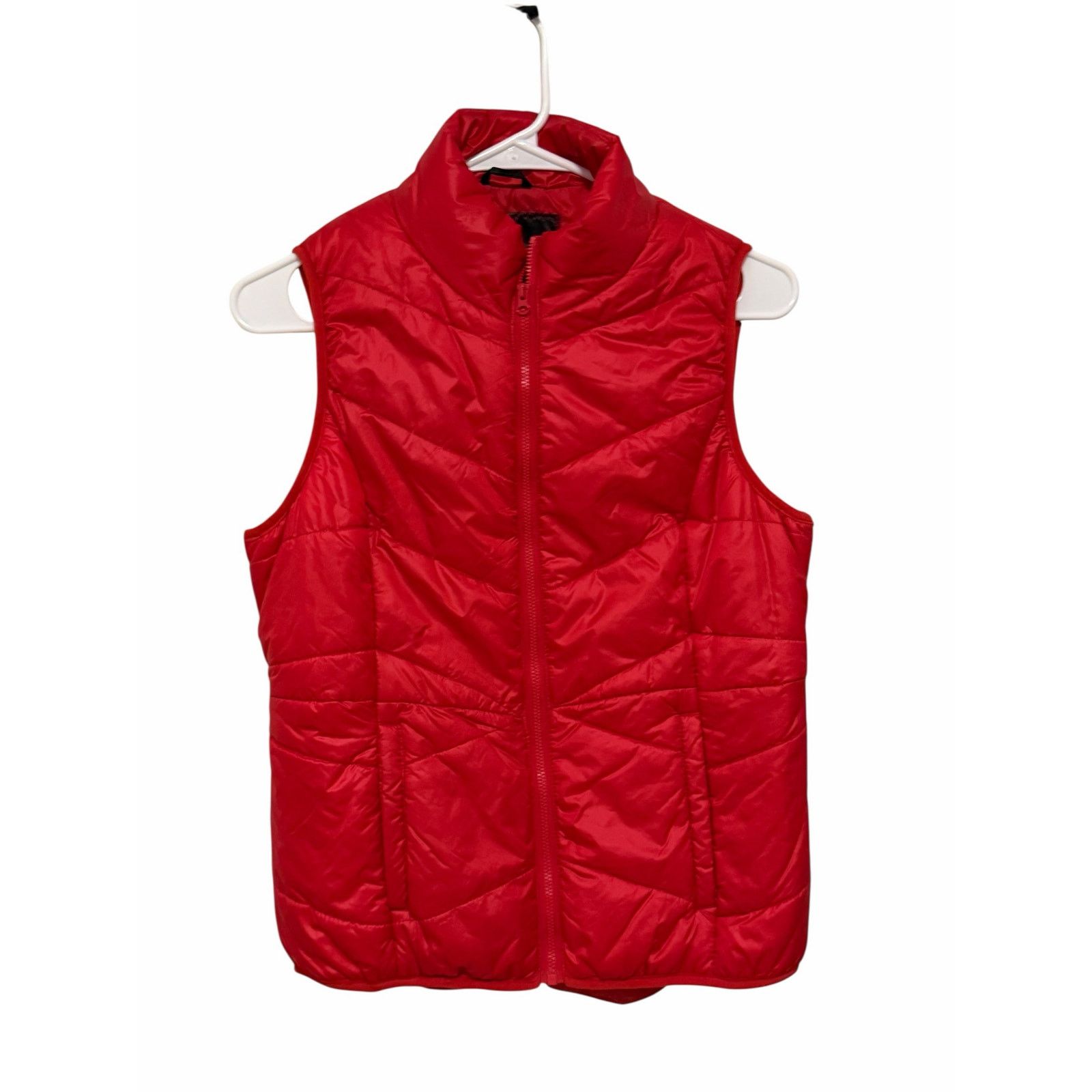 Other Flirtitude Active Red Solid Sleeveless Zip Up Pocketed Vest Size M / US 6-8 / IT 42-44 - 4 Thumbnail