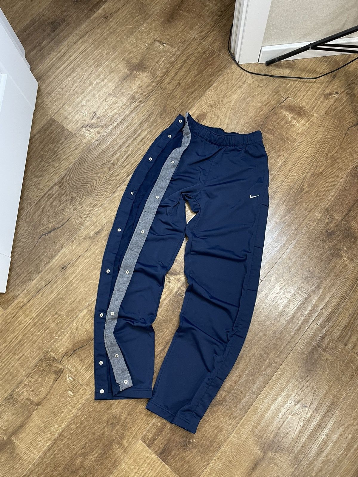 Nike × Vintage Vintage Nike Y2K Style Blue Drill Side Buttons Sweatpants Size US 30 / EU 46 - 1 Thumbnail