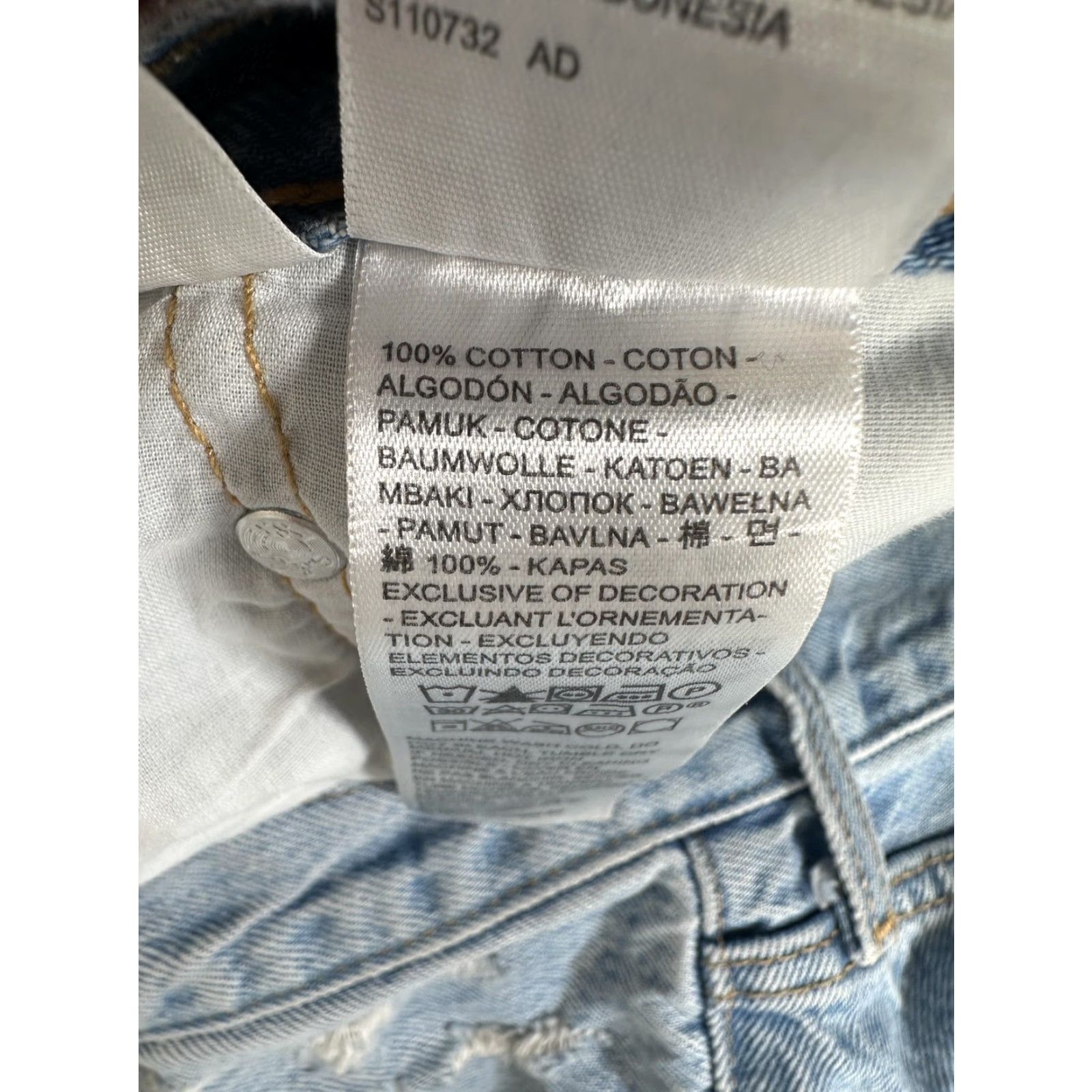 Levi's Levi's Premium Middy Straight Jeans Womens 32 Light Wash Distressed Cotton Denim Jeans Size 24" / US 00 / IT 34 - 6 Thumbnail