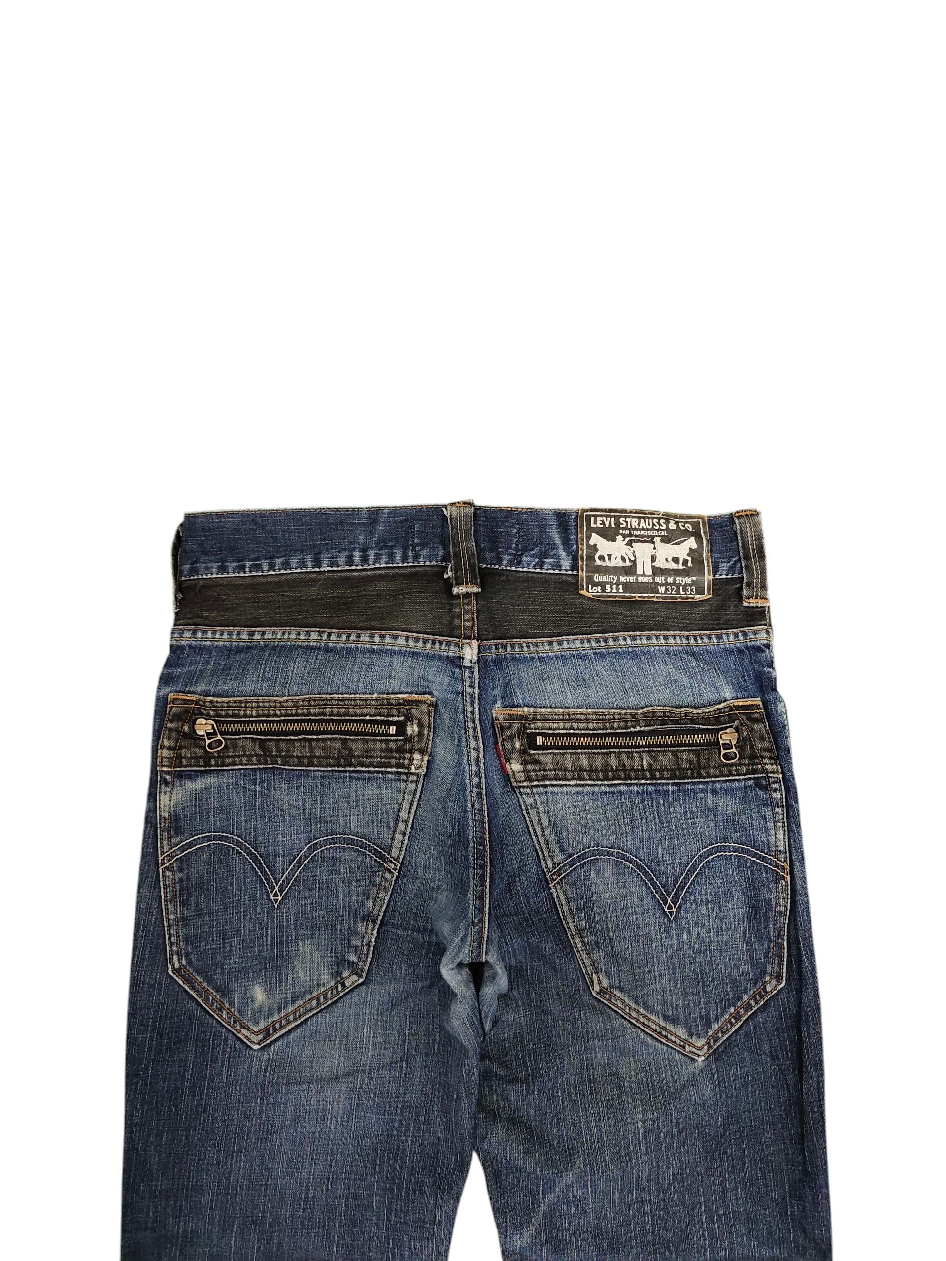 Kapital Vintage Levis 511 Slim Jeans - Distress Faded Grunge Denim Size US 32 / EU 48 - 9 Thumbnail