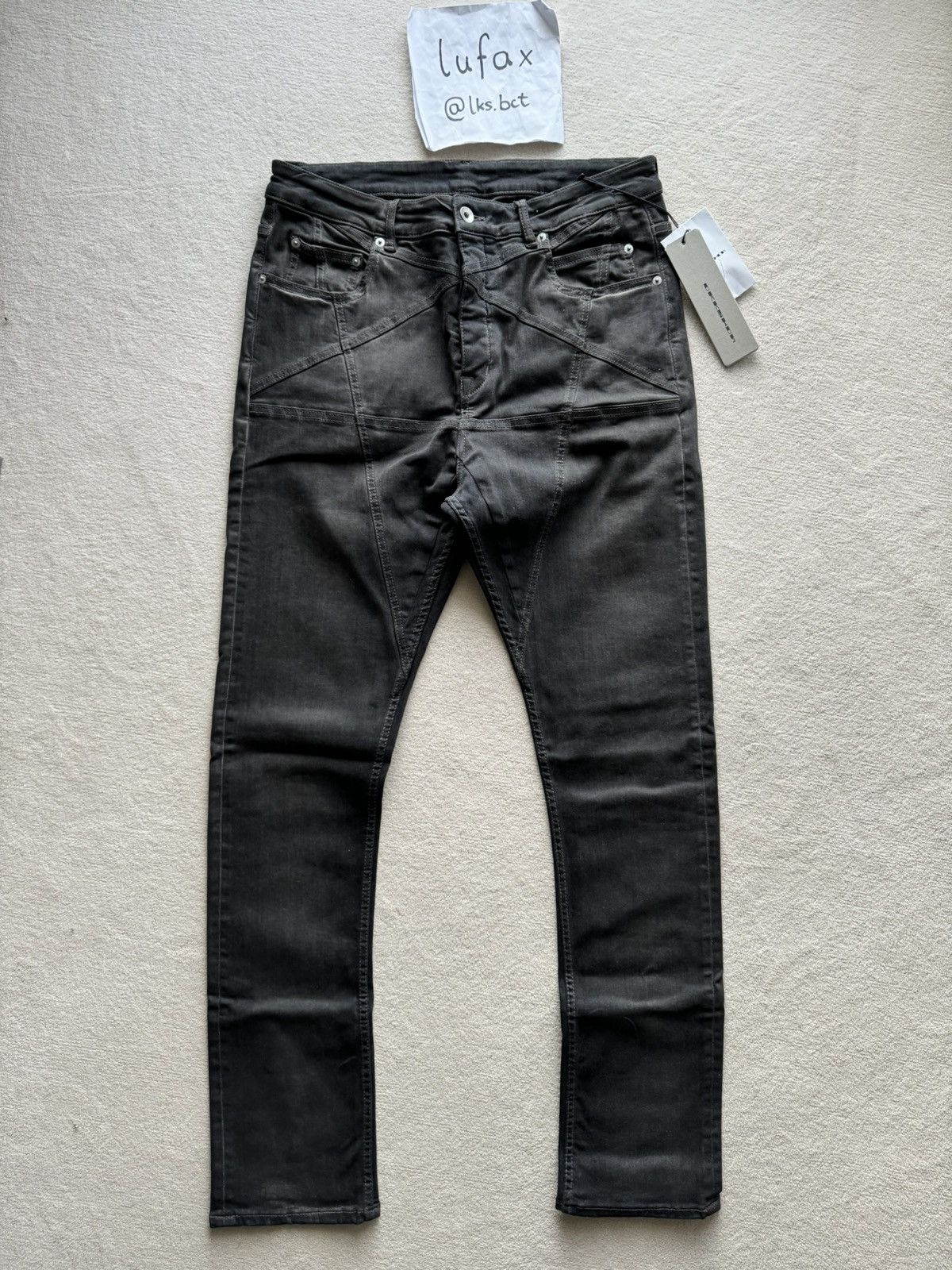 Image of Rick Owens x Rick Owens Drkshdw New | Ss23 Drkshdw Pentagram Detroit Denim Washed Dark Dust (Size 3