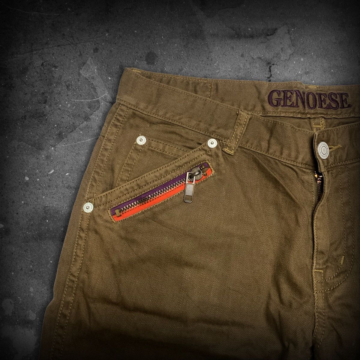 Japanese Brand GENOESE Japanese Archive Zip Pocket Military Pants xl Size US 33 - 2 Thumbnail