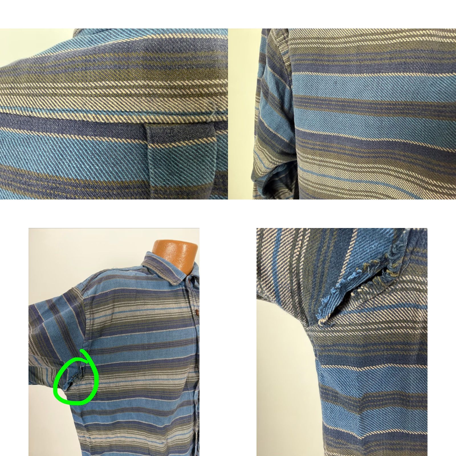 Vintage VINTAGE Old School Clothing Co. Shirt XL Blue Striped Handwoven Cotton Button-Up Men's Size US XL / EU 56 / 4 - 9 Thumbnail
