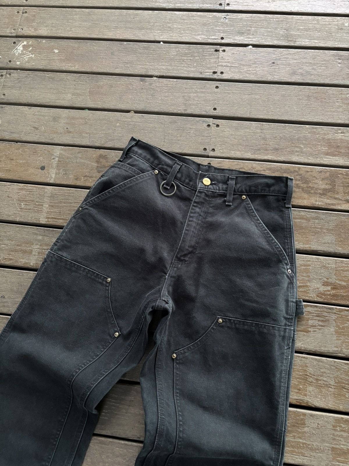 Carhartt ❤️‍🔥SOLD❤️‍🔥Vintage Faded Carhartt Doubleknee B01-BLK🖤 Size US 28 / EU 44 - 6 Thumbnail