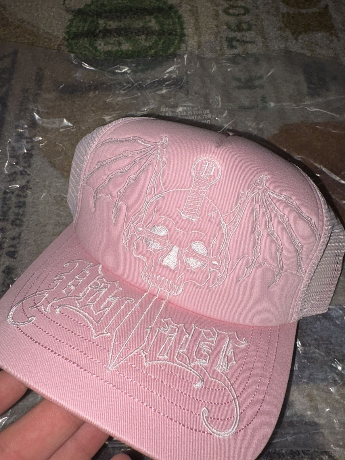 Palace Palace Evil Palace Trucker Hat Pink Size ONE SIZE - 2 Thumbnail