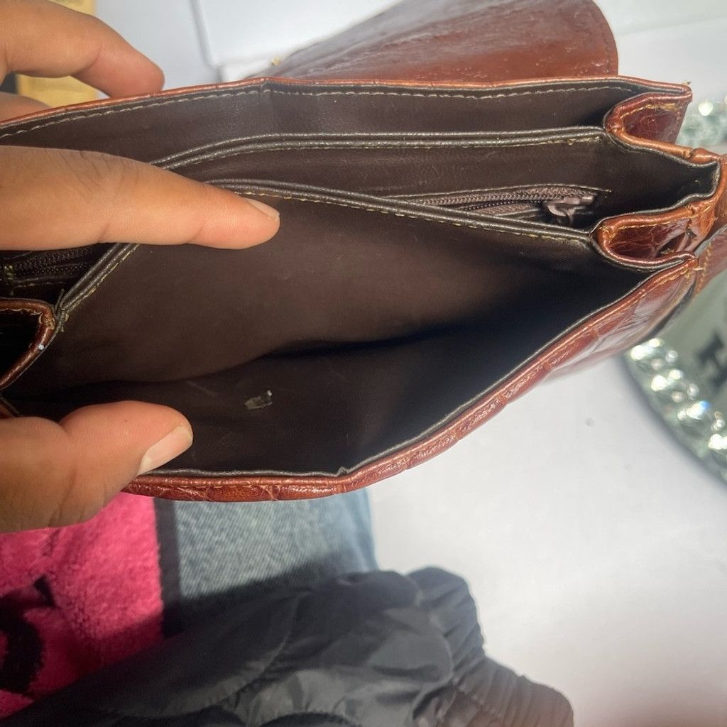 Other Vintage FrancescoBiasia CrocEmbossed Brown Leather Crossbody Size ONE SIZE - 6 Thumbnail