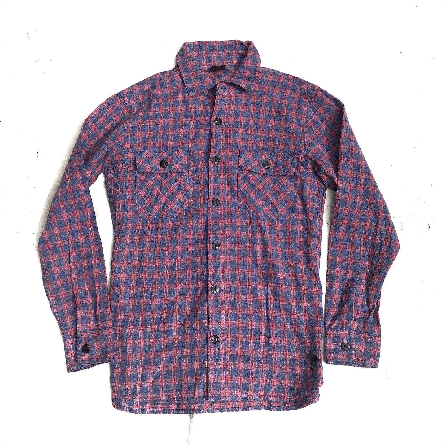 Japanese Brand Vintage Kissmark Japan Flanne Gingham Tartan shirt Size US M / EU 48-50 / 2 - 1 Thumbnail