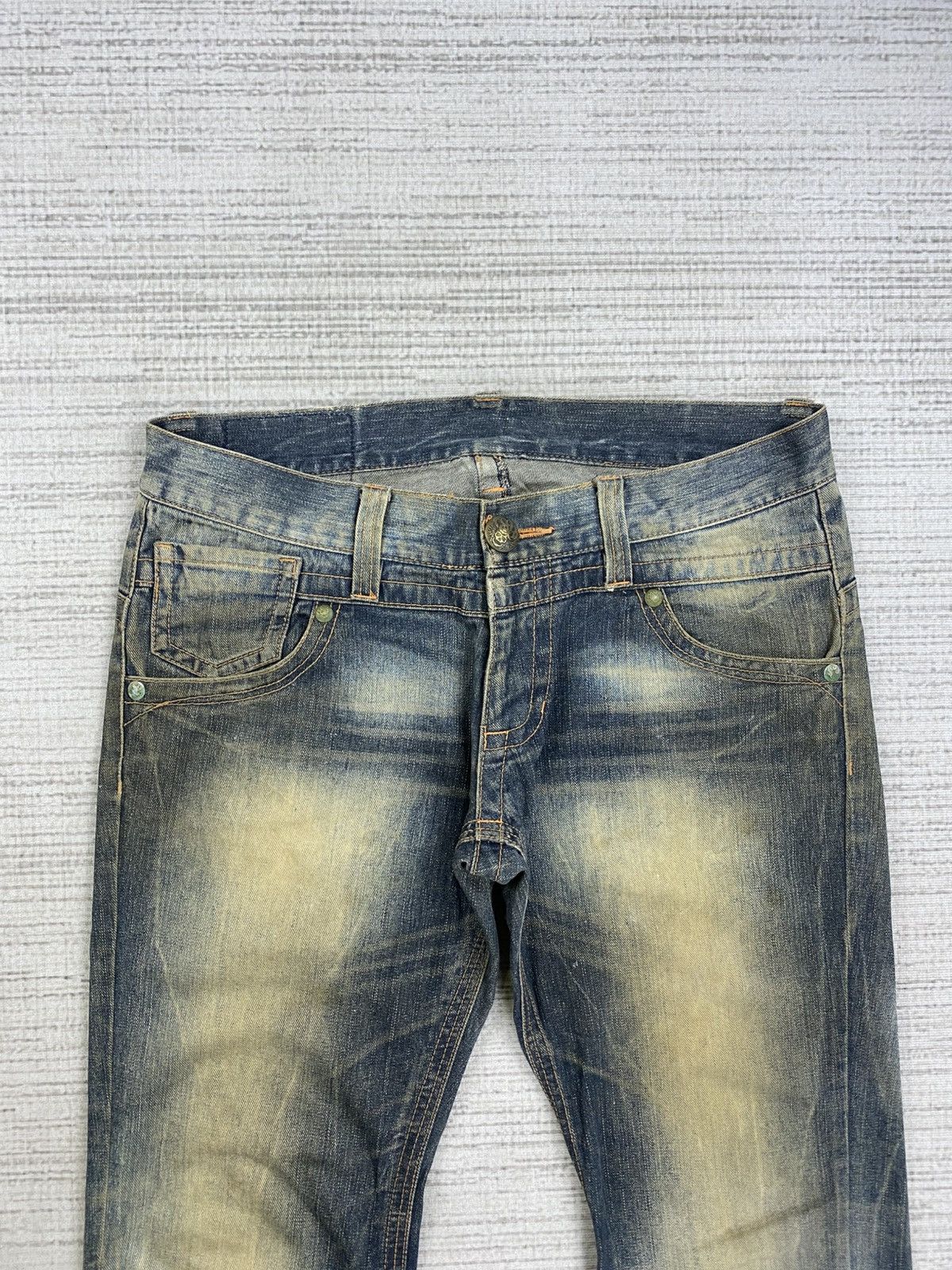 If Six Was Nine Vintage Flared Originals Jeans Mudmax Distressed Denim Pnts Size US 35 - 8 Thumbnail