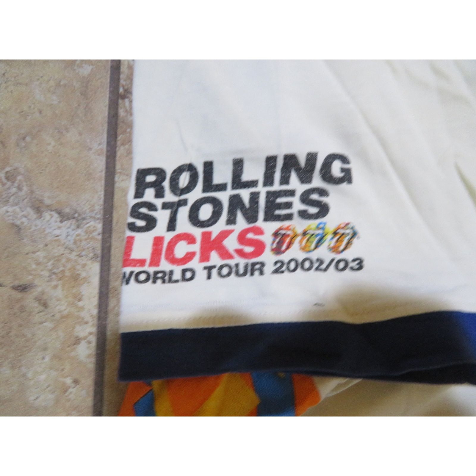Other Rolling Stones Licks Tour Ringer T-Shirt, Beige Sz M, 2002 Size US M / EU 48-50 / 2 - 5 Thumbnail