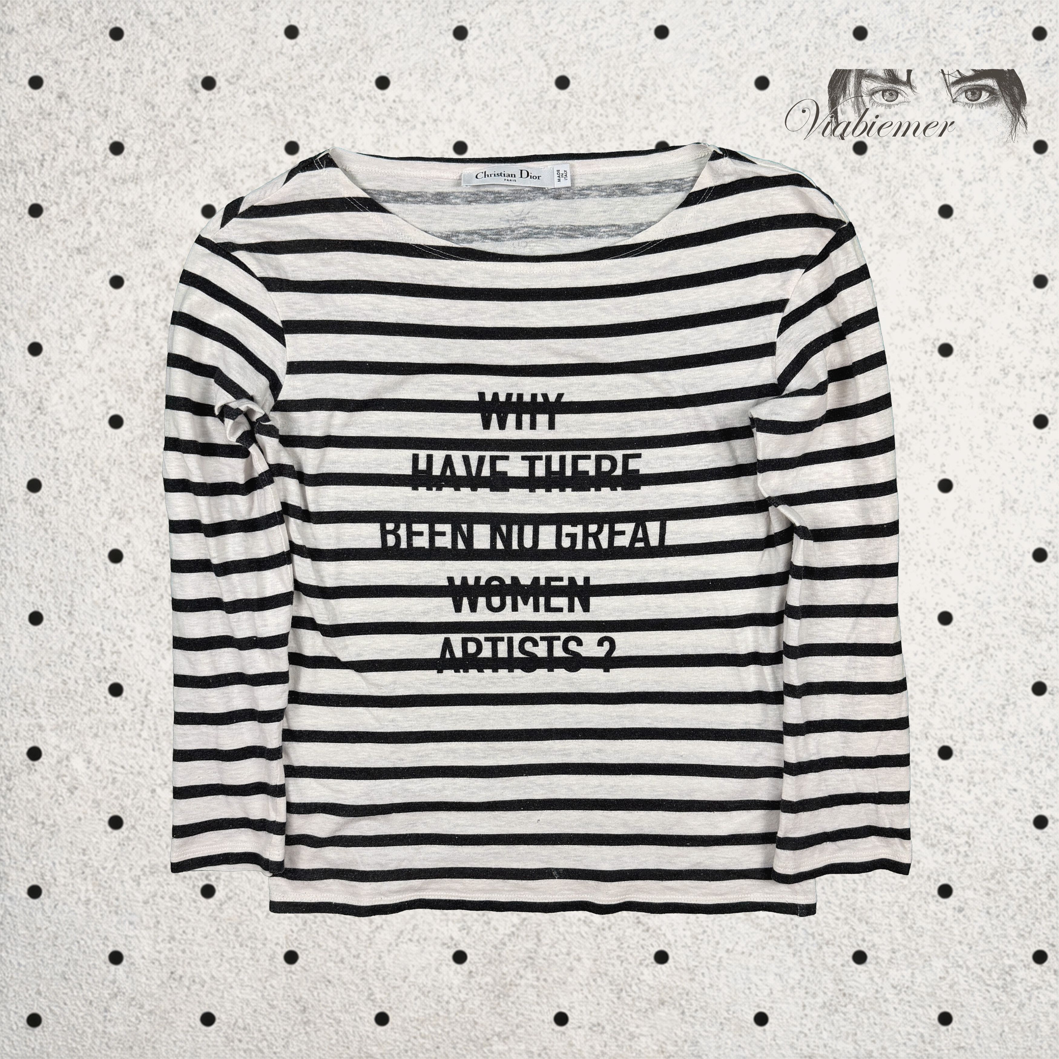 Dior Christian Dior Striped Feminist Long Sleeve Shirt Size XS / US 0-2 / IT 36-38 - 1 Thumbnail