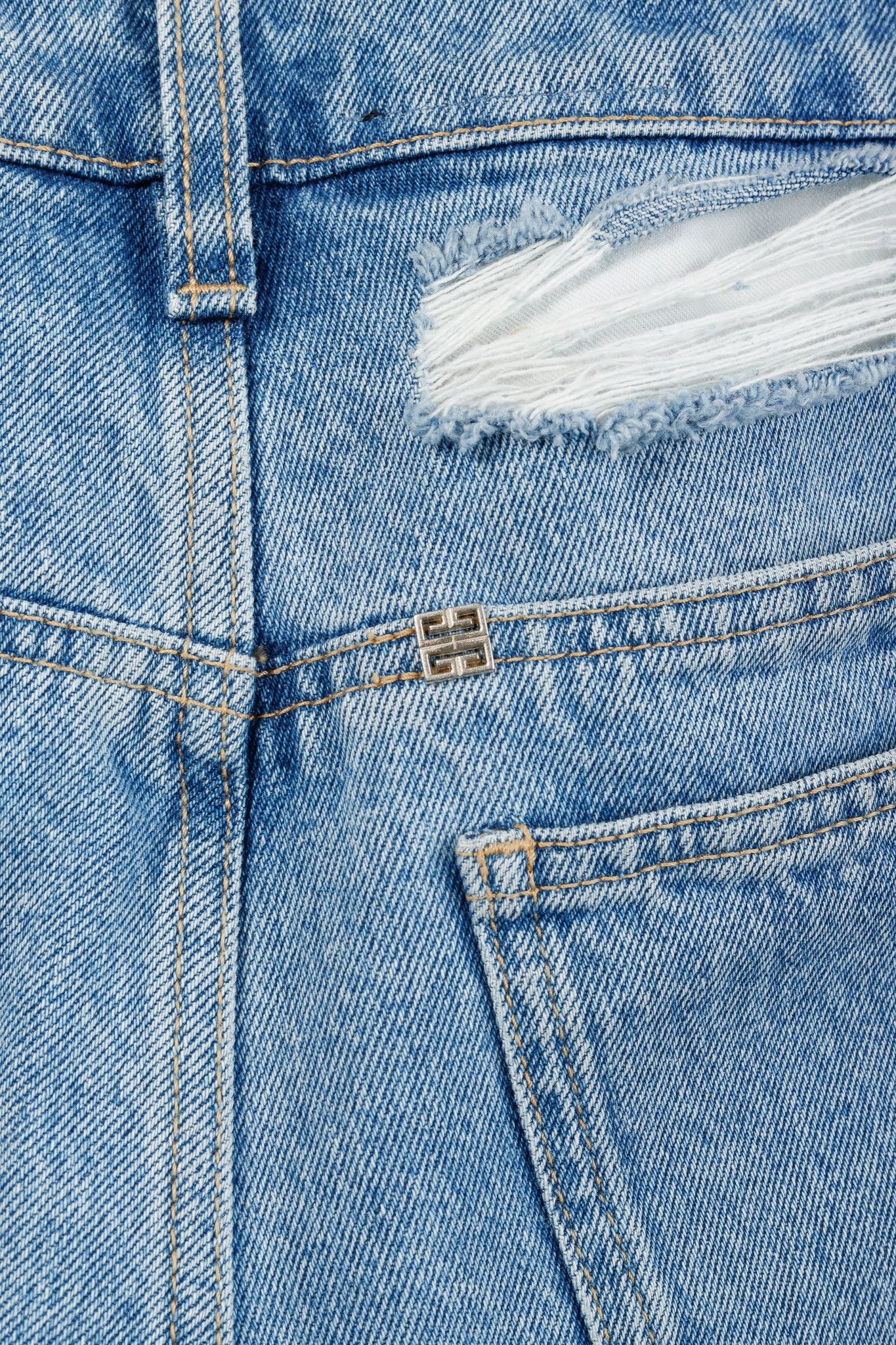 Givenchy Givenchy AW/22 Runway Light Blue Destroyed Paneled Jeans Size 29" - 7 Thumbnail