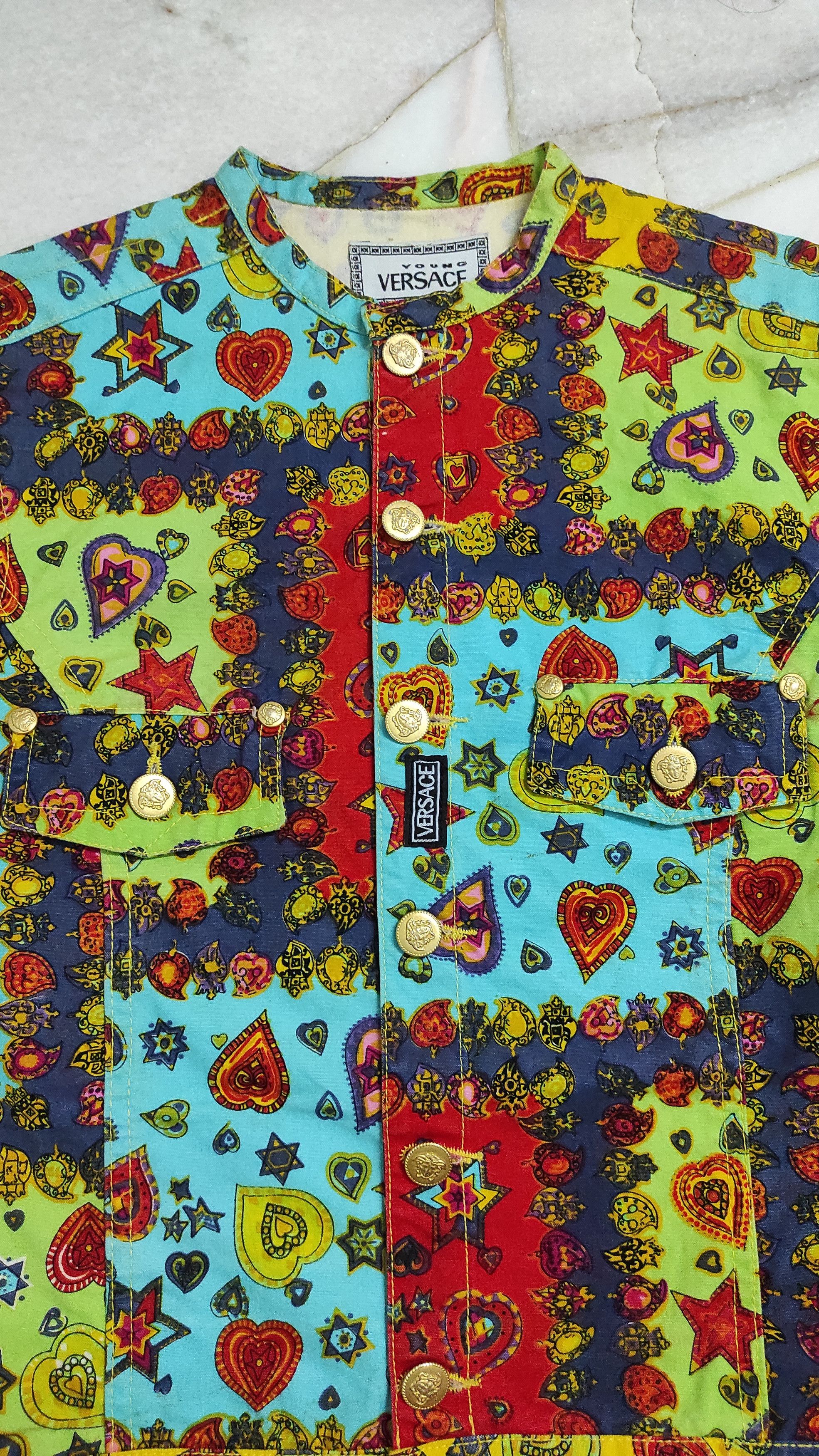 Versace Archive 90's YOUNG VERSACE MULTIPRINT BAROQUE CROPPED JACKET Size M / US 6-8 / IT 42-44 - 8 Thumbnail