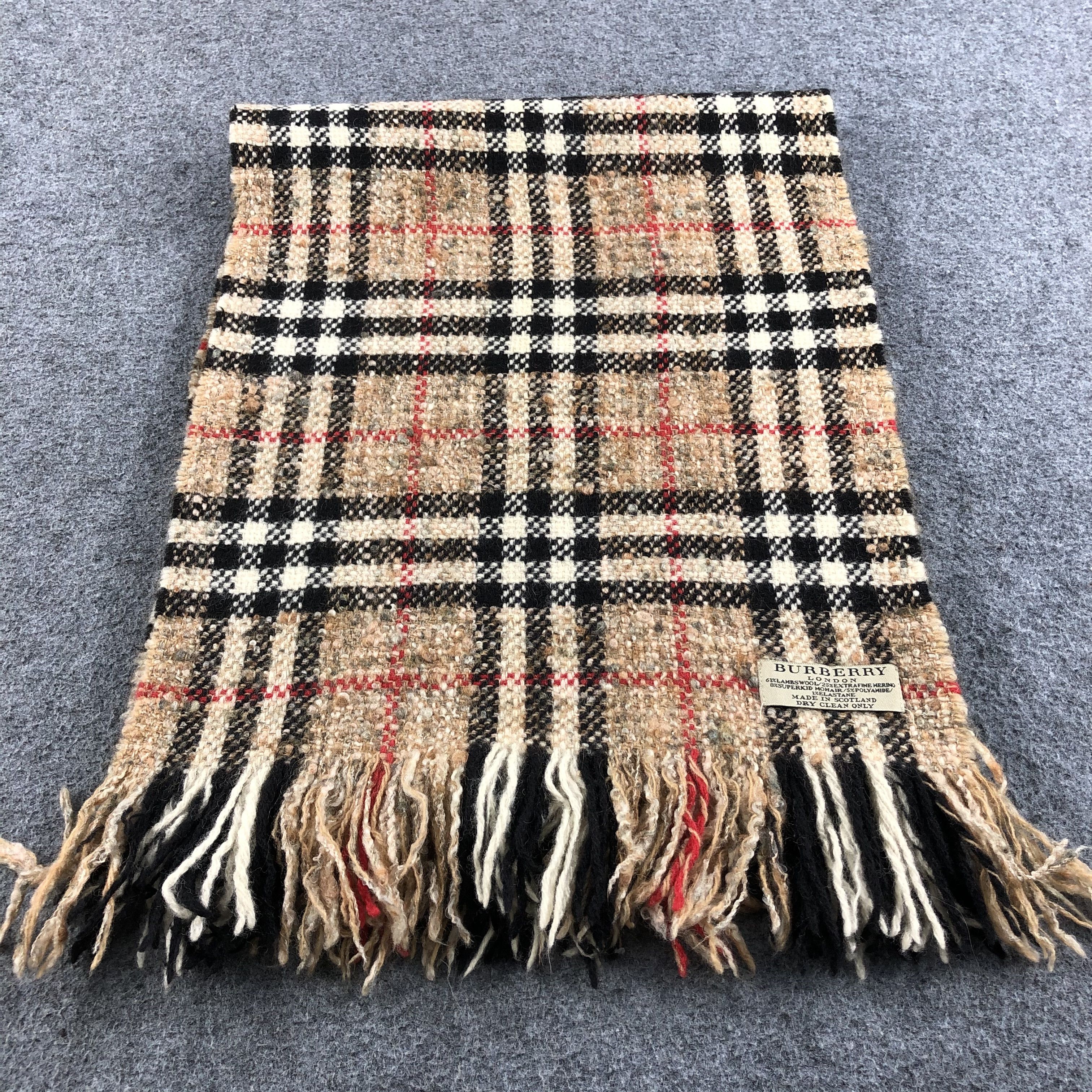 Burberry Burberry Nova Check Tanned Wool Scarf Muffler V756 Size ONE SIZE - 2 Thumbnail