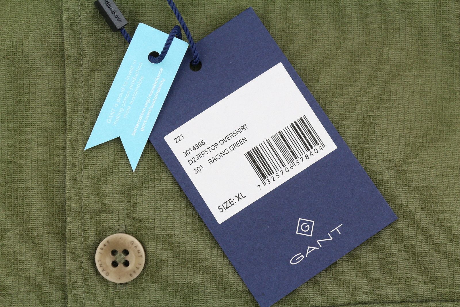 Gant RIPSTOP OVERSHIRT XL Racing Green Patch Pocket 87519 Size US XL / EU 56 / 4 - 8 Thumbnail