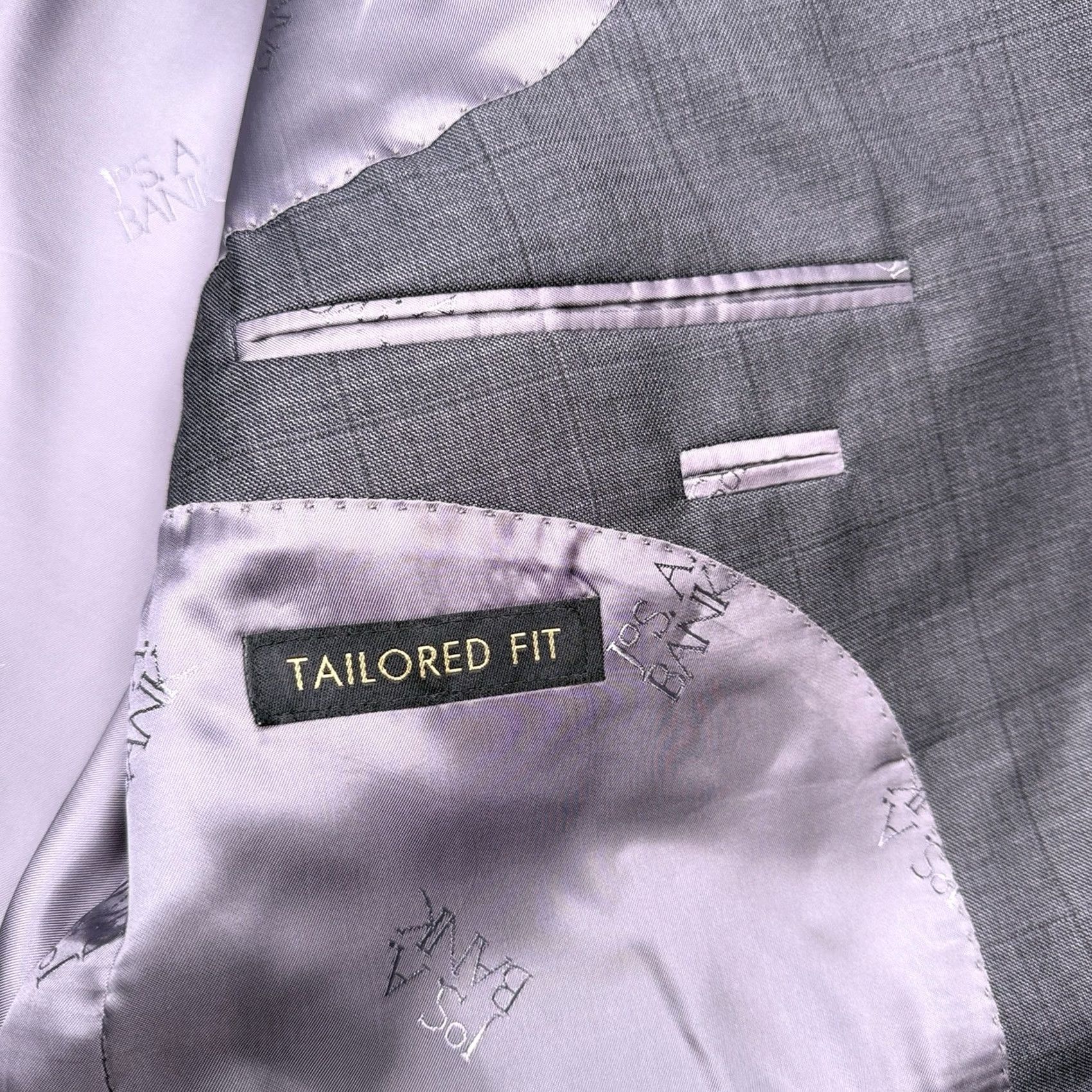 Jos. A. Bank Jos. A. Bank Signature Gold Suit 44 XL Gray Wool Striped 2 Piece Blazer Pants 36x30 Mens Regular, Vintage? No Size 44R - 5 Thumbnail