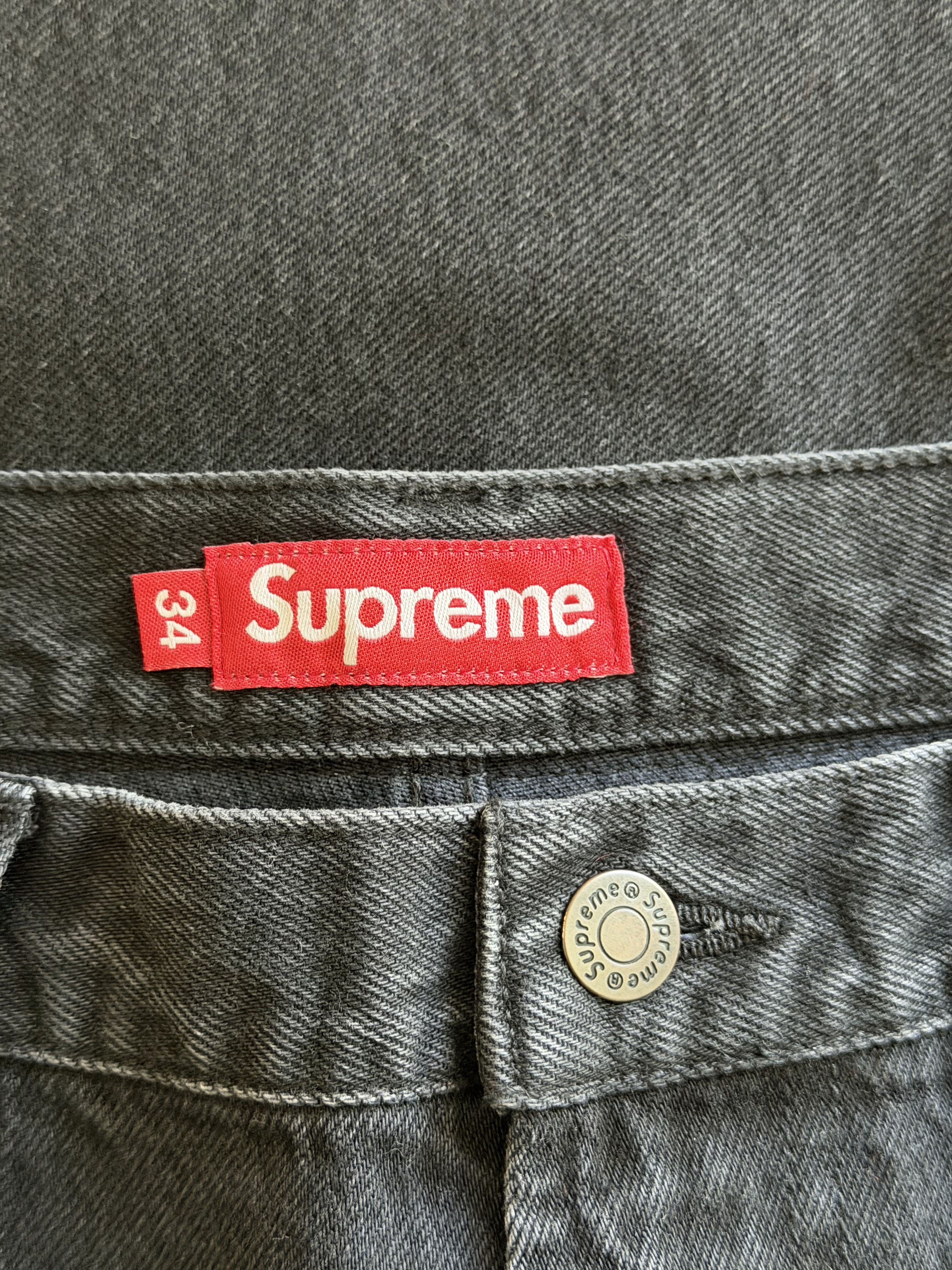 Supreme Supreme Leopard Faux Fur Loose Fit Jeans in Washed Black Size US 34 / EU 50 - 7 Thumbnail