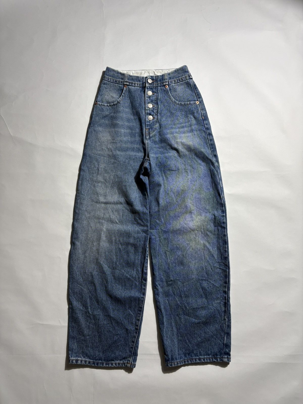 Maison Margiela MM6 MAISON MARGIELA HIGH-RISE WIDE-LEG DENIM JEANS Size 25" / US 0 / IT 36 - 1 Thumbnail
