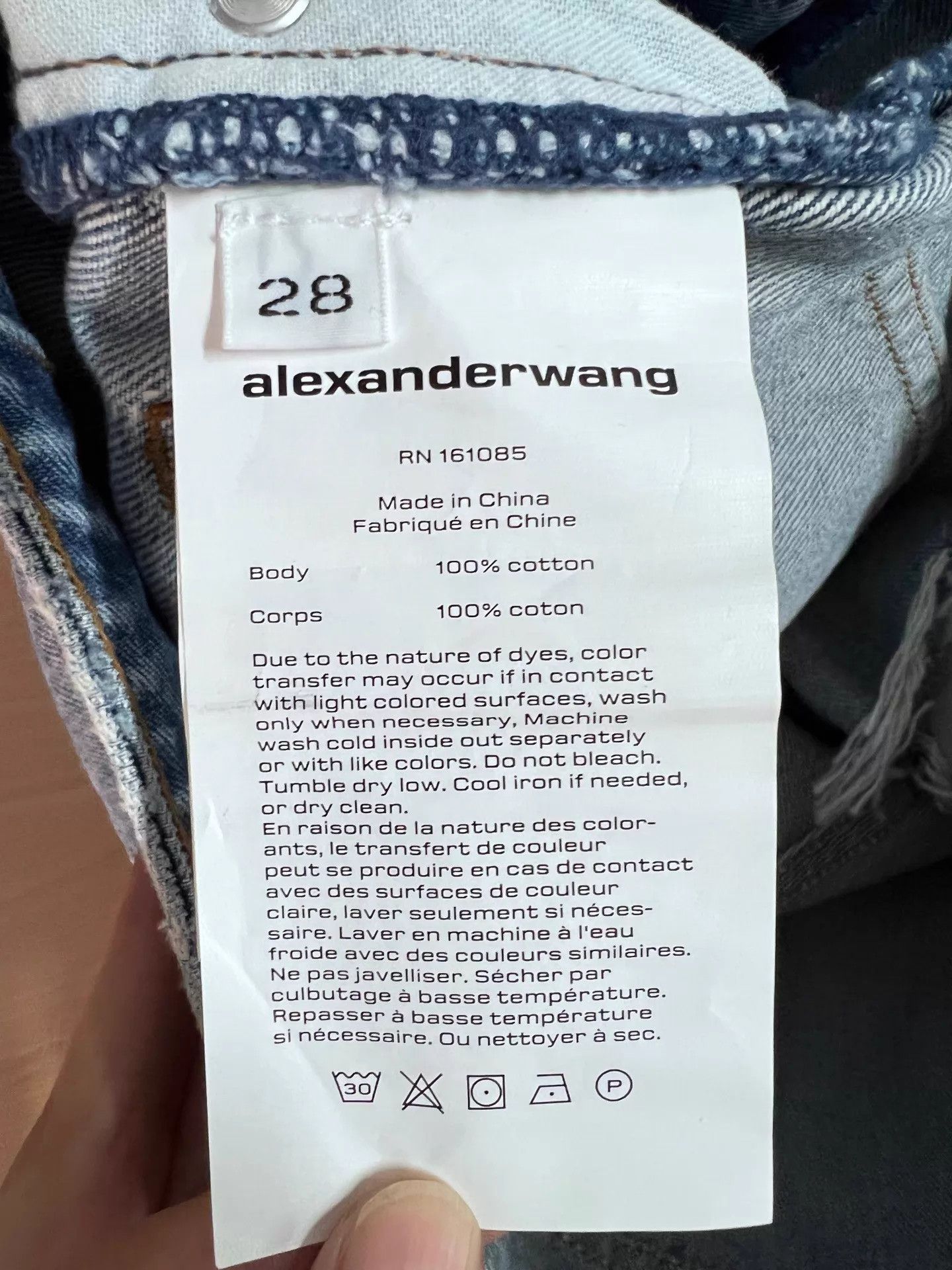 Alexander Wang Alexander Wang Blue Washed Pocket Logo Short 28 Size 28" / US 6 / IT 42 - 5 Thumbnail