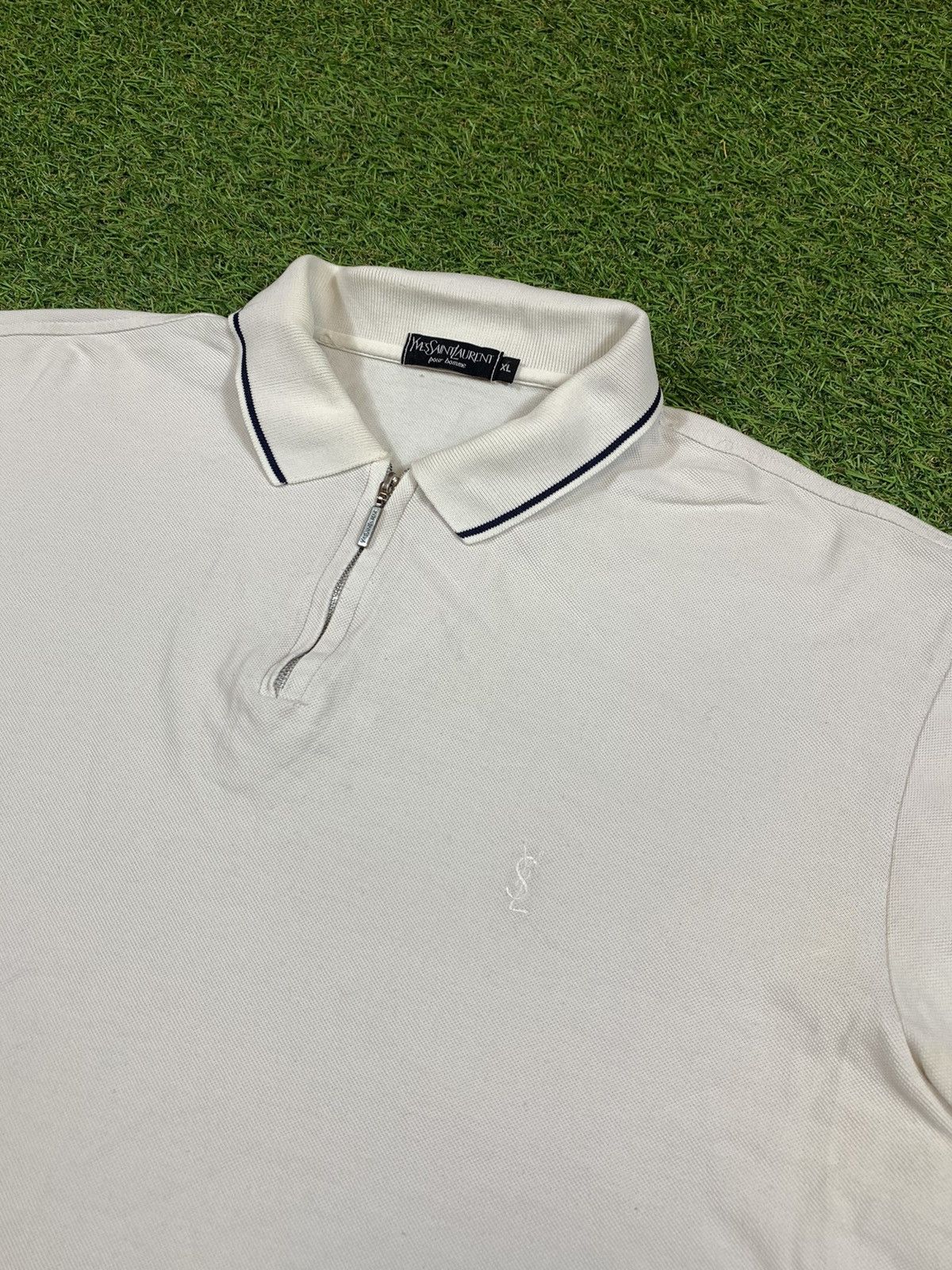 Yves Saint Laurent Vintage 90s Yves Saint Laurent polo zip japanese size XL Size US XL / EU 56 / 4 - 2 Thumbnail
