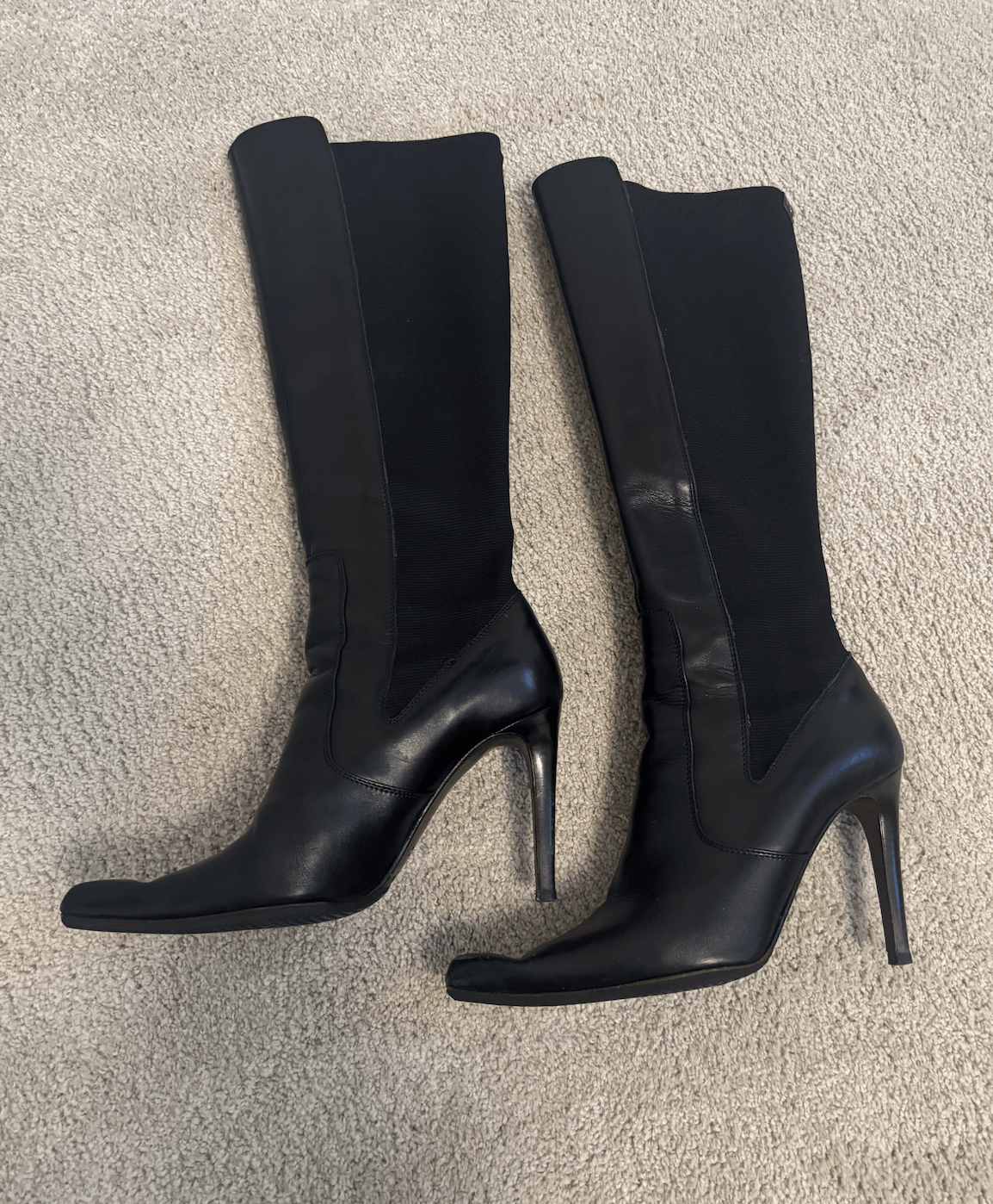 Yves Saint Laurent Yves Saint Laurent Black Leather Boots Stiletto Vintage Size US 6.5 / IT 36.5 - 1 Thumbnail