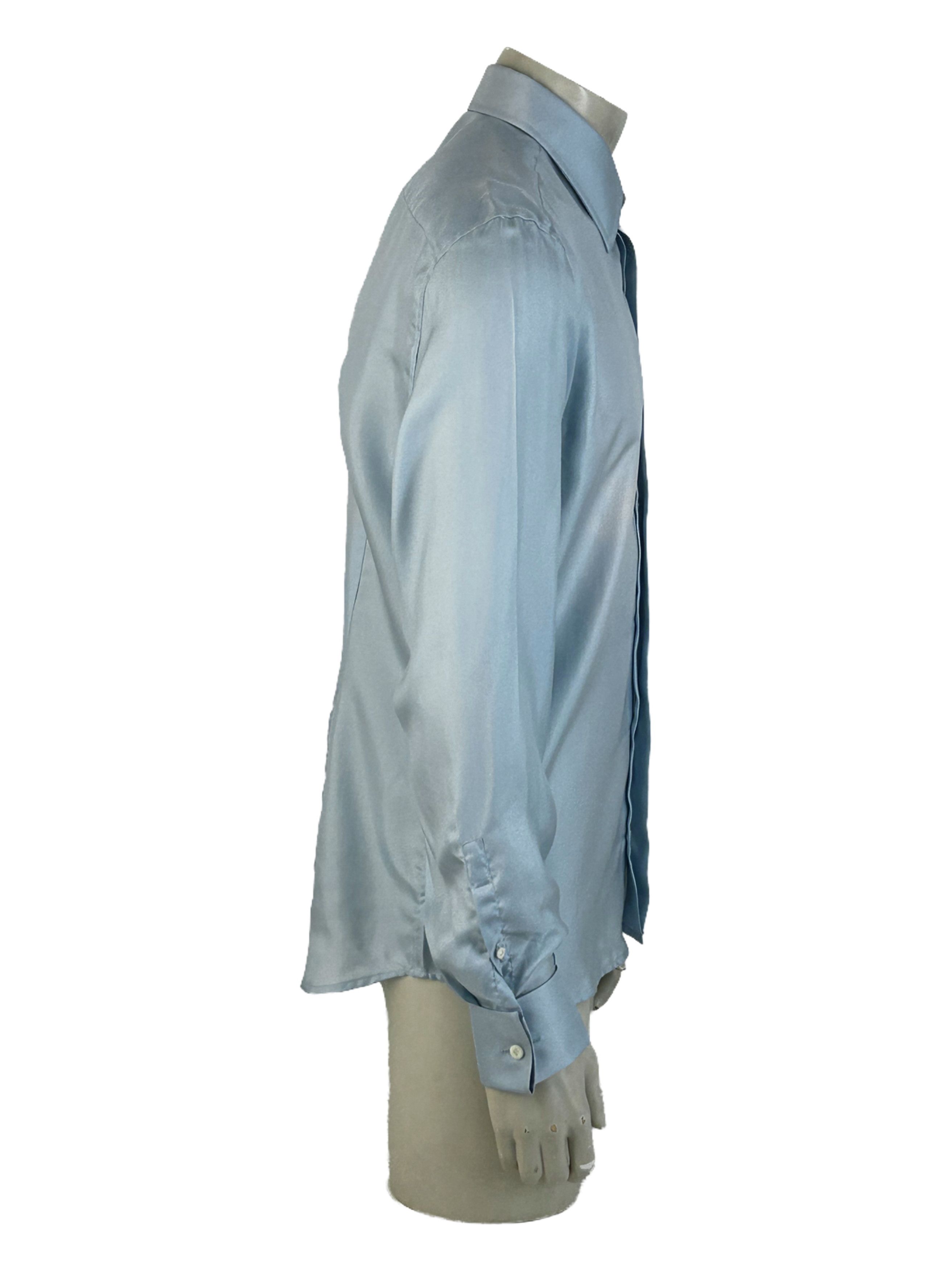 Fendi FENDI SKY BLUE SILK SHIRT SIZE 43 Size US XXL / EU 58 / 5 - 3 Thumbnail
