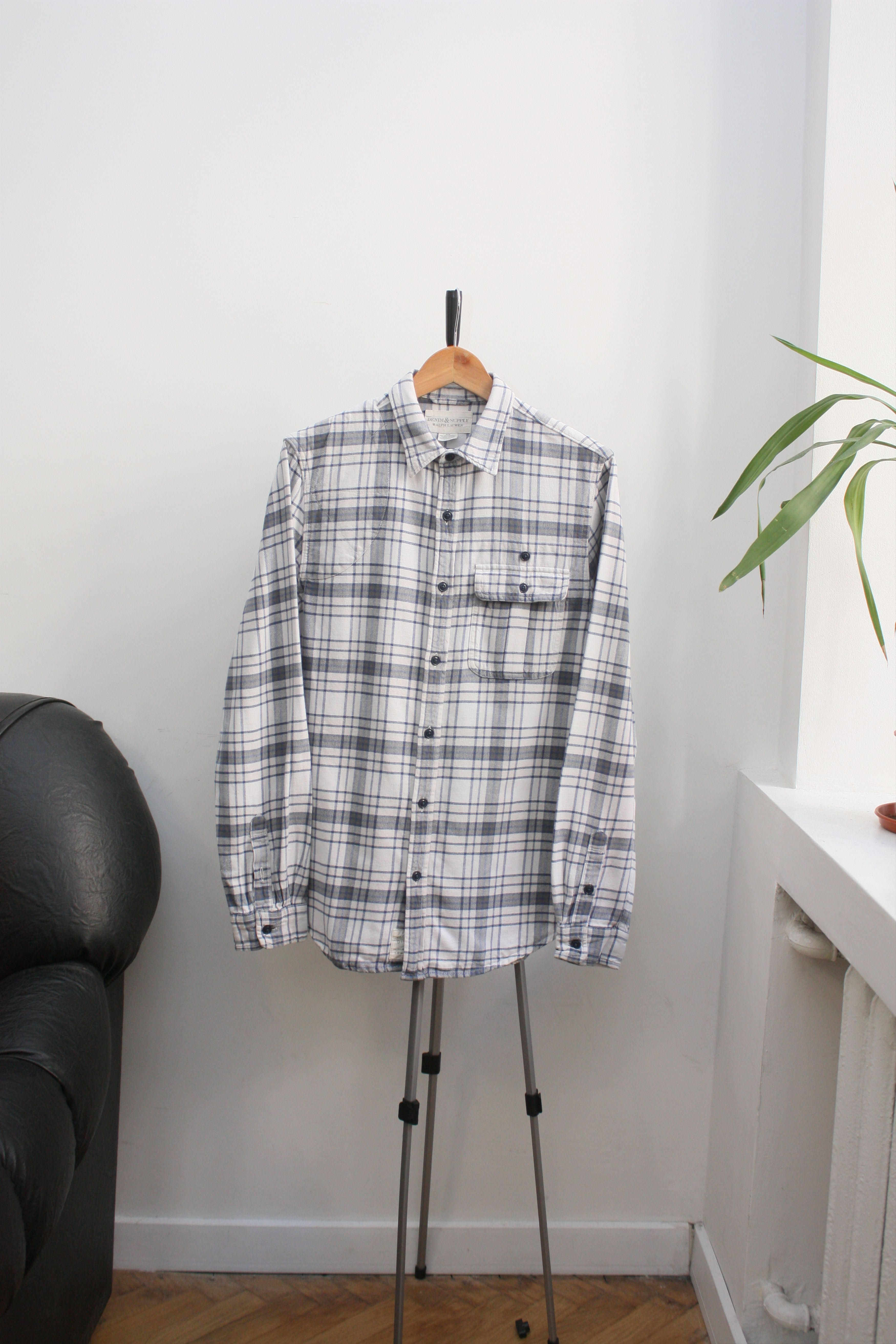 Denim & Supply Ralph Lauren Denim & Supply Ralph Laurent White Checkered Flannel Shirt M Size US M / EU 48-50 / 2 - 2 Thumbnail