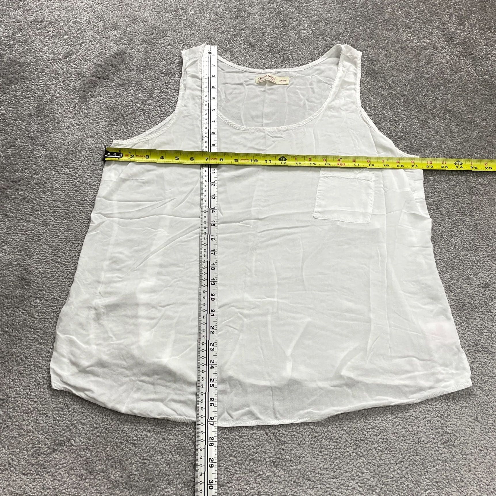 Faded Glory Faded Glory Blouse Womens 2XL White Sleeveless Round Neck Rayon Lightweight Top Casual Breathable Easy Care Pockets Size XXL / US 16-18 / IT 52-54 - 6 Thumbnail