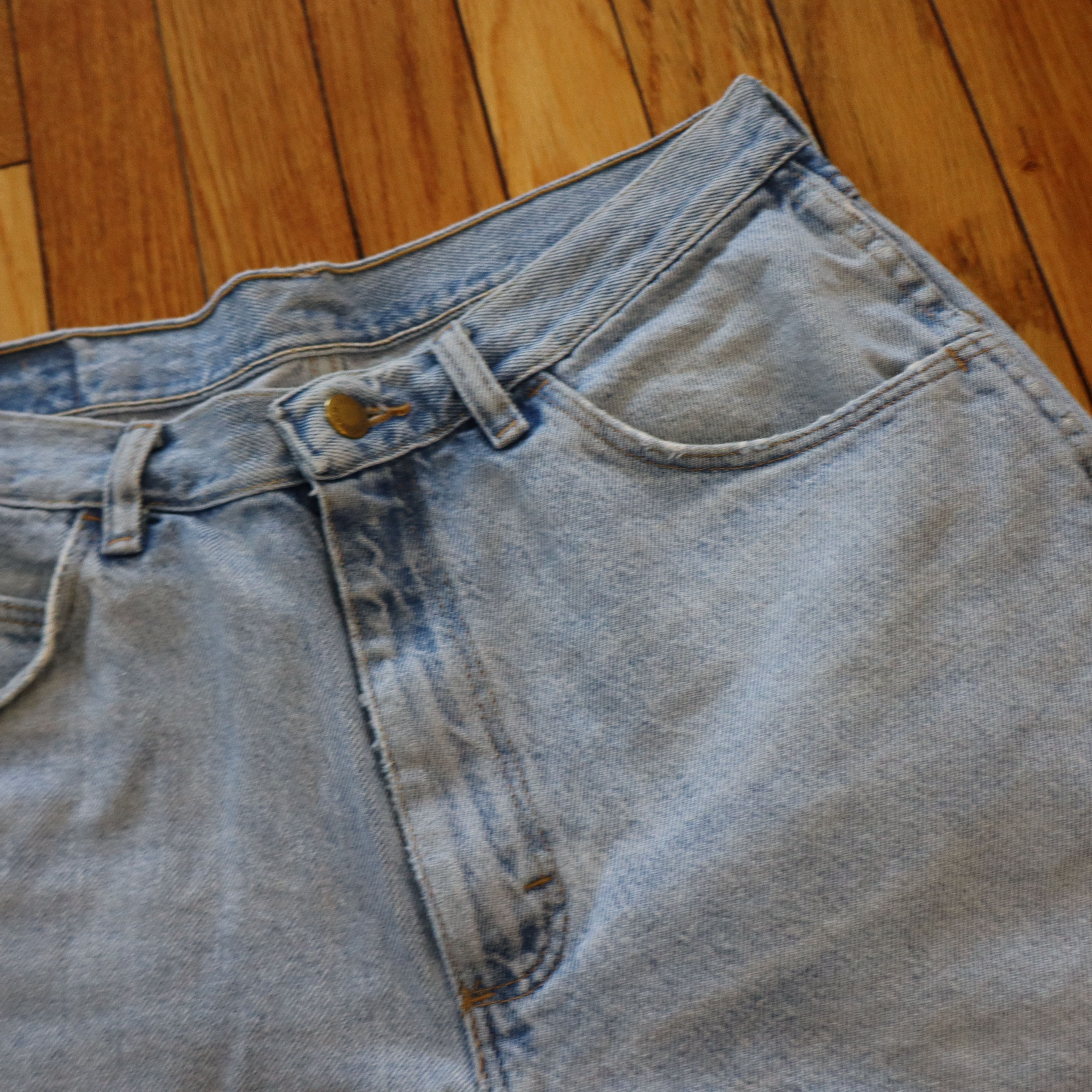 Carhartt × Dickies × Wrangler 90s Y2K Free Ballin Wide Leg Baggy Skater Denim Shorts Jorts Size US 31 - 3 Thumbnail