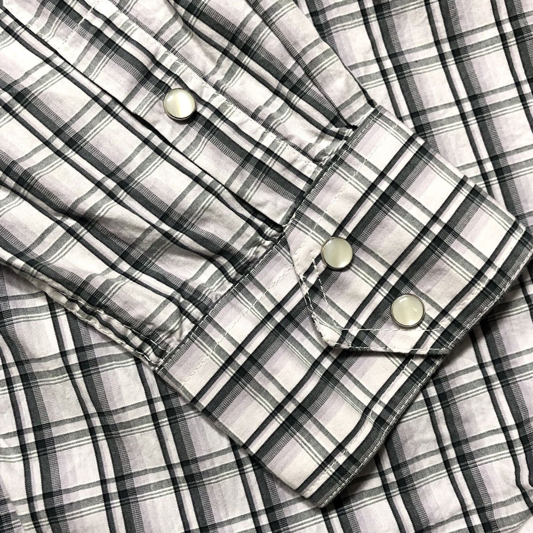 Vintage VINTAGE Resistol Ranch Mens Tag XL Plaid Pearl Snap Pocket Shirt White Western Cowboy Size US XL / EU 56 / 4 - 5 Thumbnail
