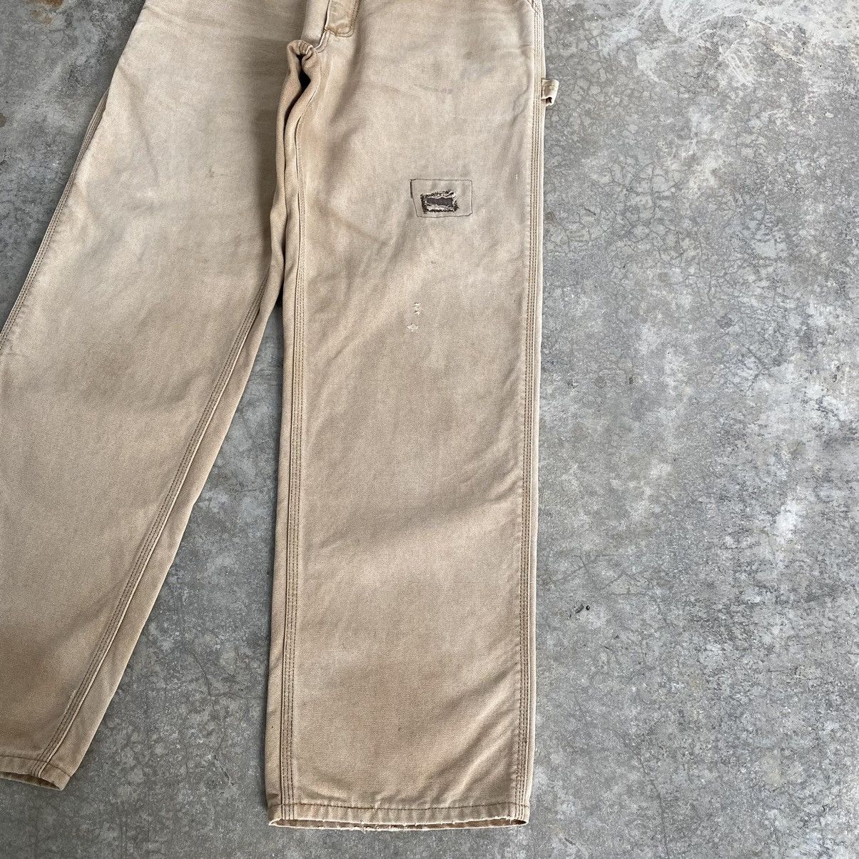 Carhartt Vintage Carhartt Faded Tan Repaired Carpenter Work Pants Size US 32 / EU 48 - 8 Thumbnail