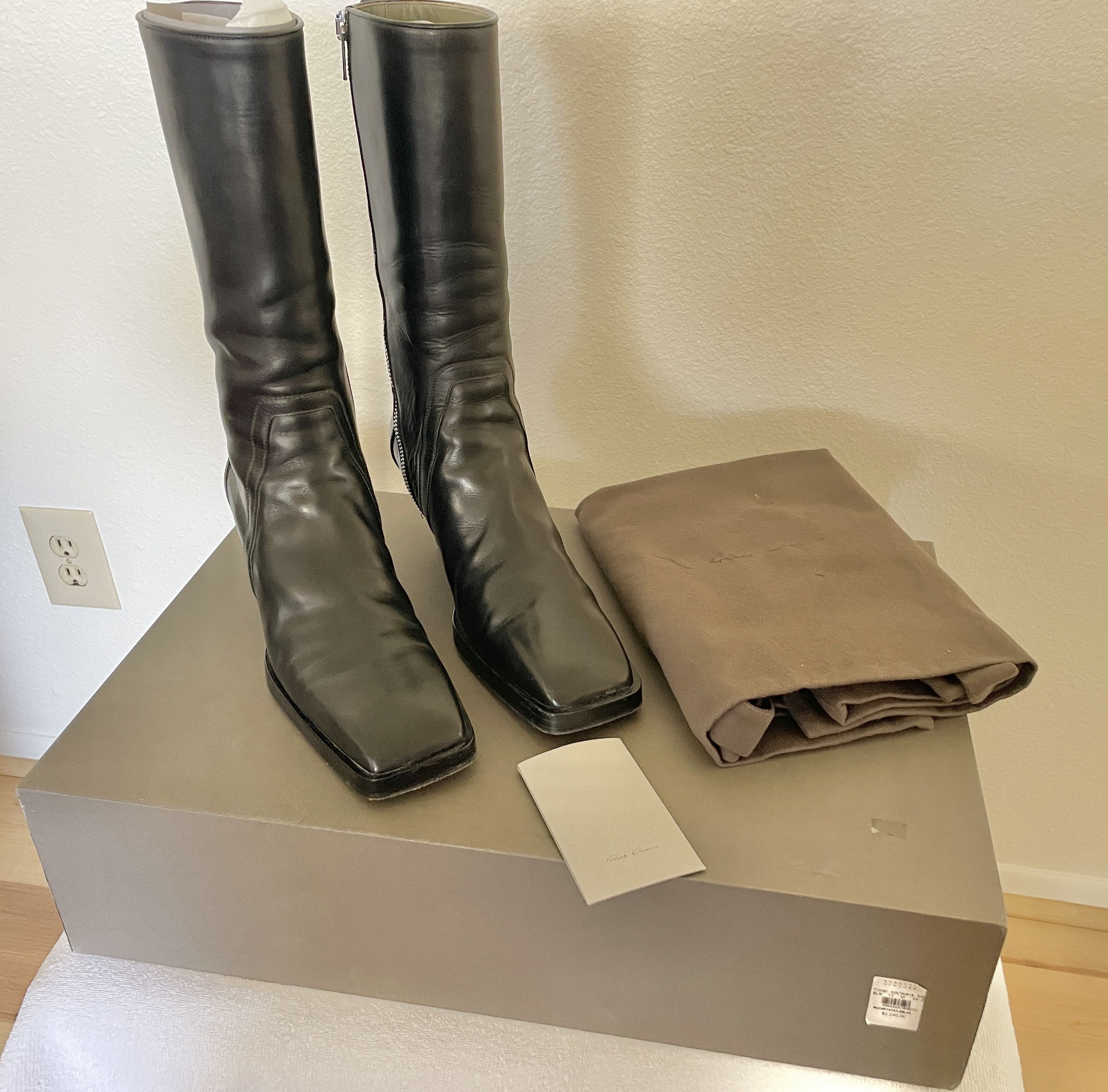 Rick Owens Rick Owens “Silver” Boots - Black / Clear Heel | Grailed