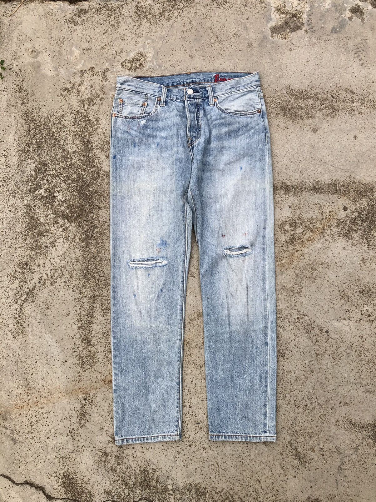Levi's SELVEDGE LEVIS 501 DISTRESSED JEANS Size 30" / US 8 / IT 44 - 1 Thumbnail