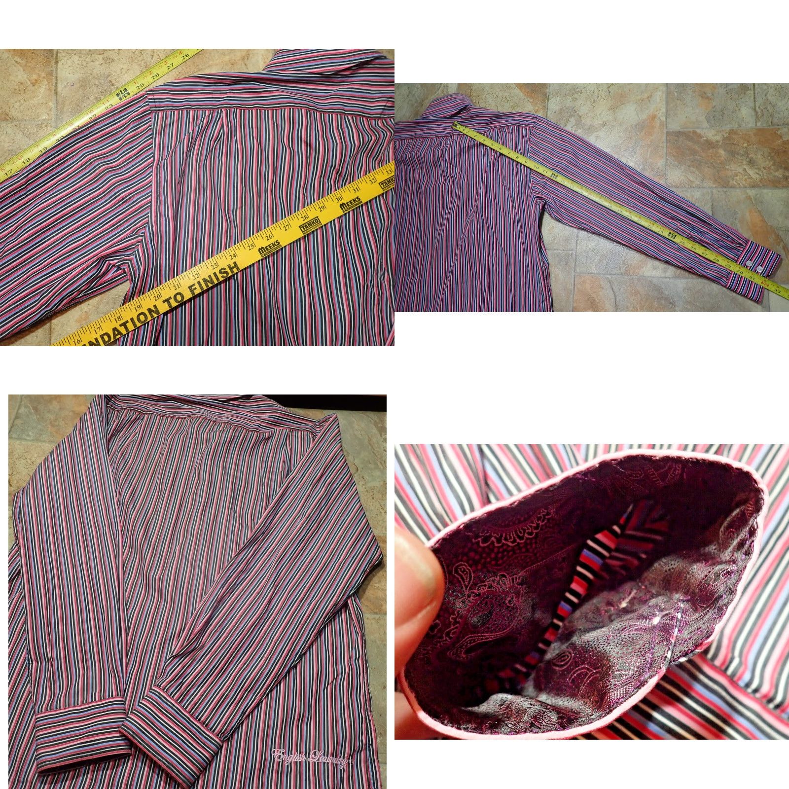 English Laundry English Laundry Button Shirt Mens L Stripe Cotton 16.5x34/35 Size US L / EU 52-54 / 3 - 9 Thumbnail