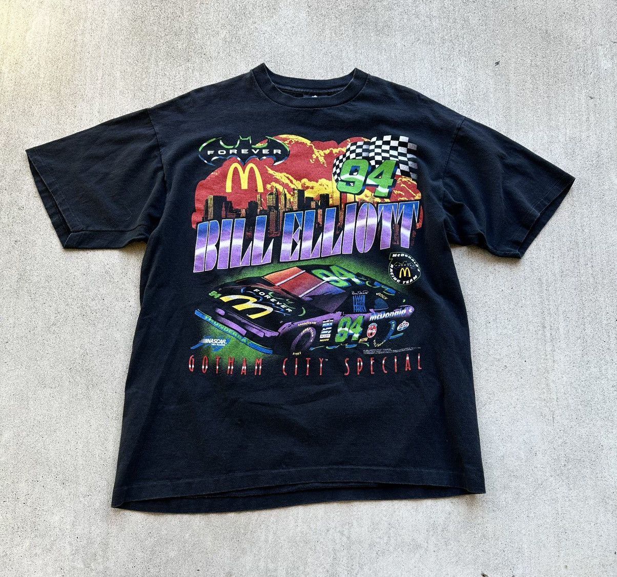 DC Comics × NASCAR × Vintage Vintage Bill Elliot NASCAR Tee Shirt Batman 90s Size US XL / EU 56 / 4 - 2 Thumbnail