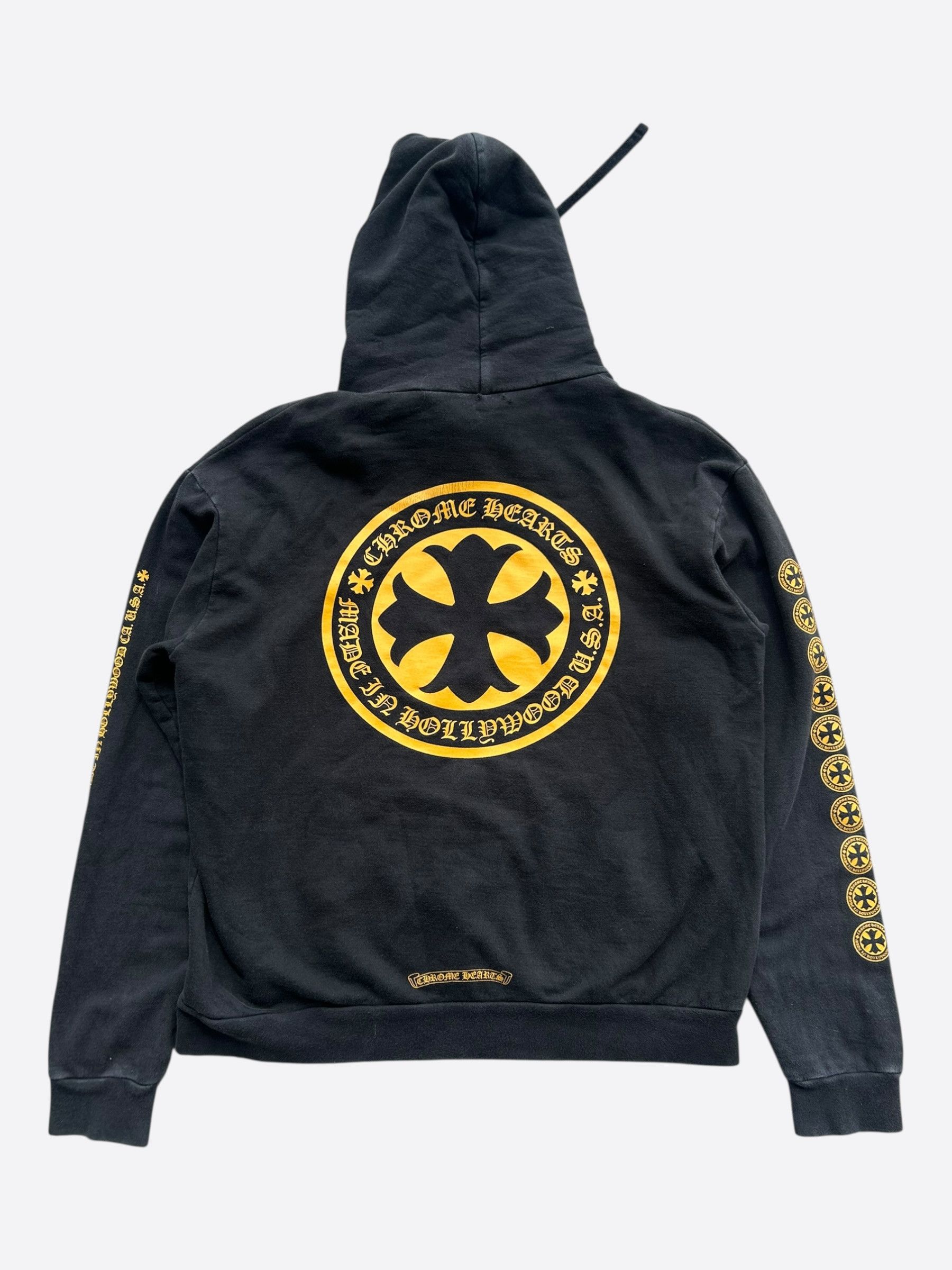 Chrome Hearts Chrome Hearts Black & Yellow Cross Logo Zip Up Hoodie Size US M / EU 48-50 / 2 - 2 Thumbnail