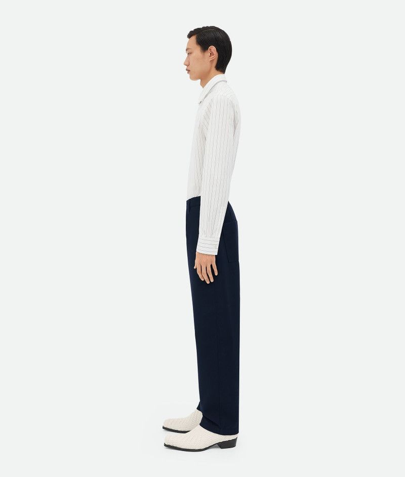 Bottega Veneta o1bcso1str0526 Bonded Wool And Cotton Tapered Pants in Navy Size US 38 / EU 54 - 2 Thumbnail