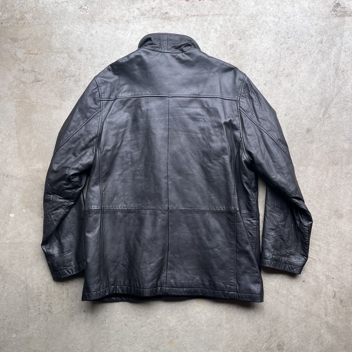Excelled Vintage Excelled Button Up Black Leather Jacket Size US XL / EU 56 / 4 - 2 Thumbnail