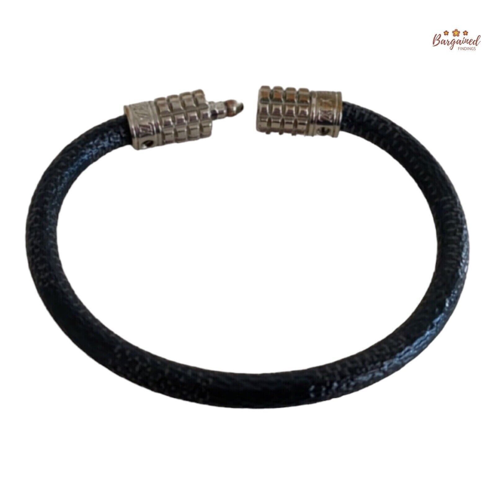 Louis Vuitton Louis Vuitton Black Damier Graphite Silver Tone Bracelet Size ONE SIZE - 6 Thumbnail