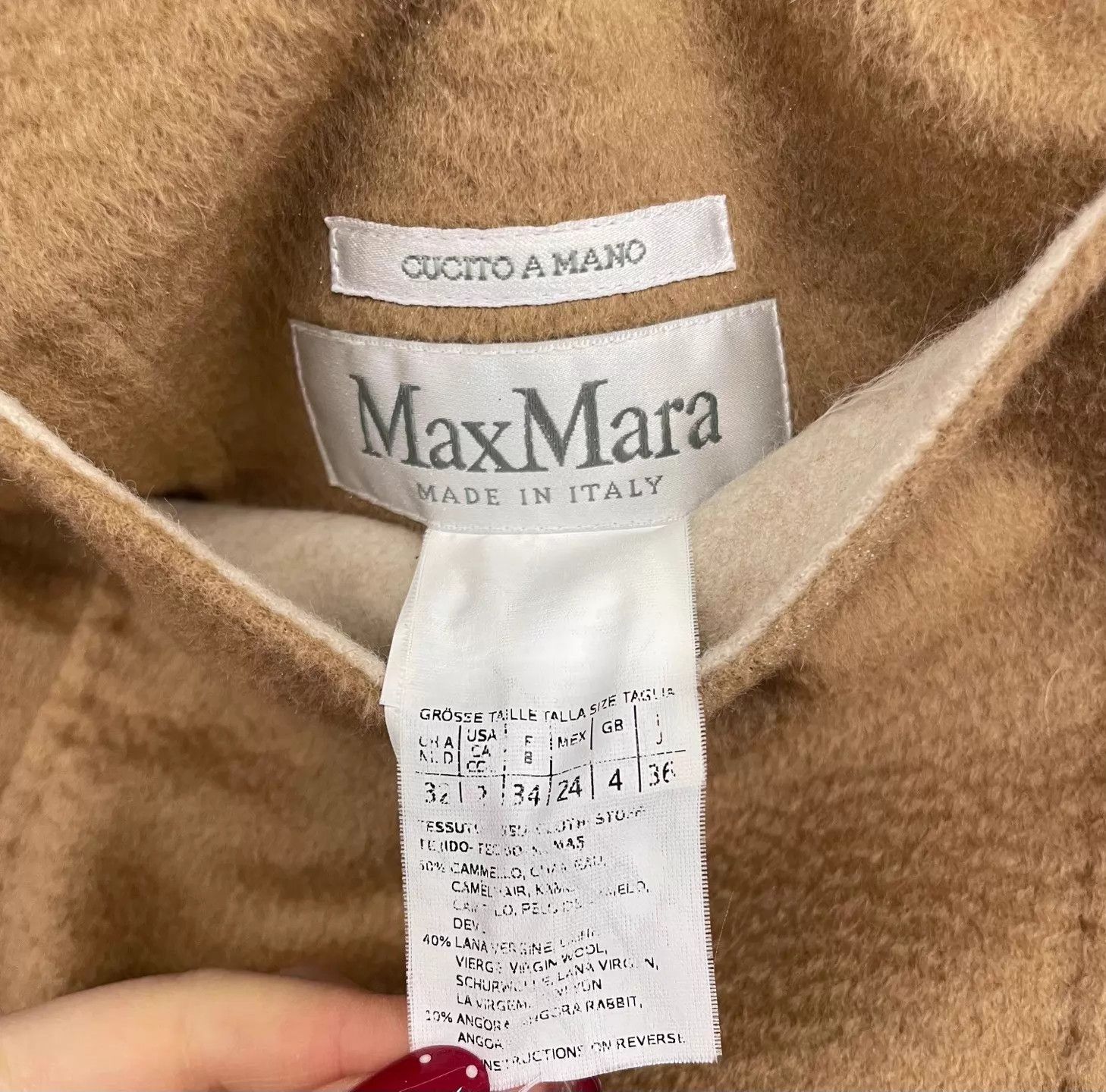 Max Mara Max Mara Classic Wool Double-Faced Camel Colorblock Coat 34 Size XS / US 0-2 / IT 36-38 - 8 Thumbnail
